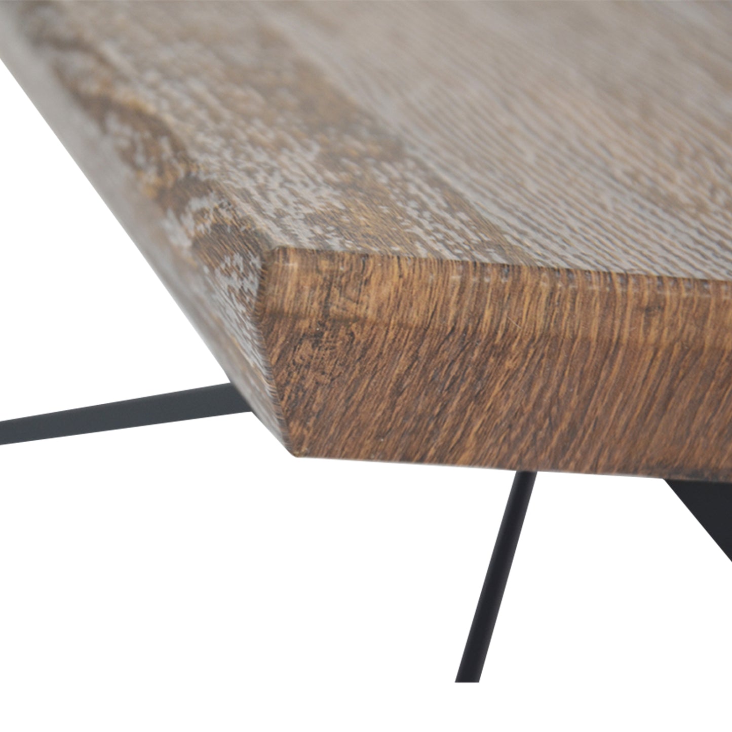 Wooden Coffee Table with Boomerang Legs in Sonoma Brown and Black