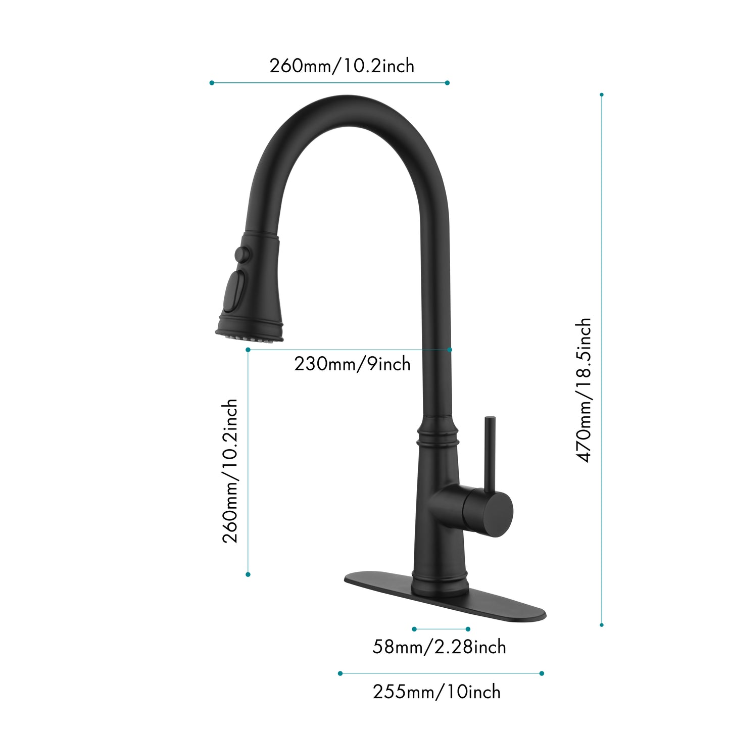 Single Handle High Arc Pull Out Kitchen Faucet,Single Level Stainless Steel Kitchen Sink Faucets with Pull Down Sprayer