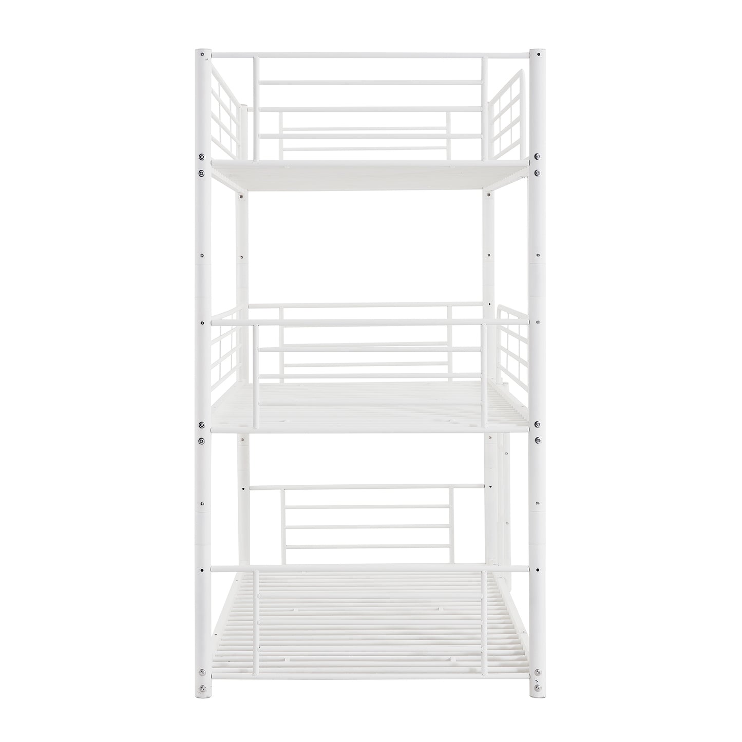 Twin-Twin-Twin Triple Bed with Built-in Ladder, Divided into Three Separate Beds,White(OLD SKU:LP000197AAK)