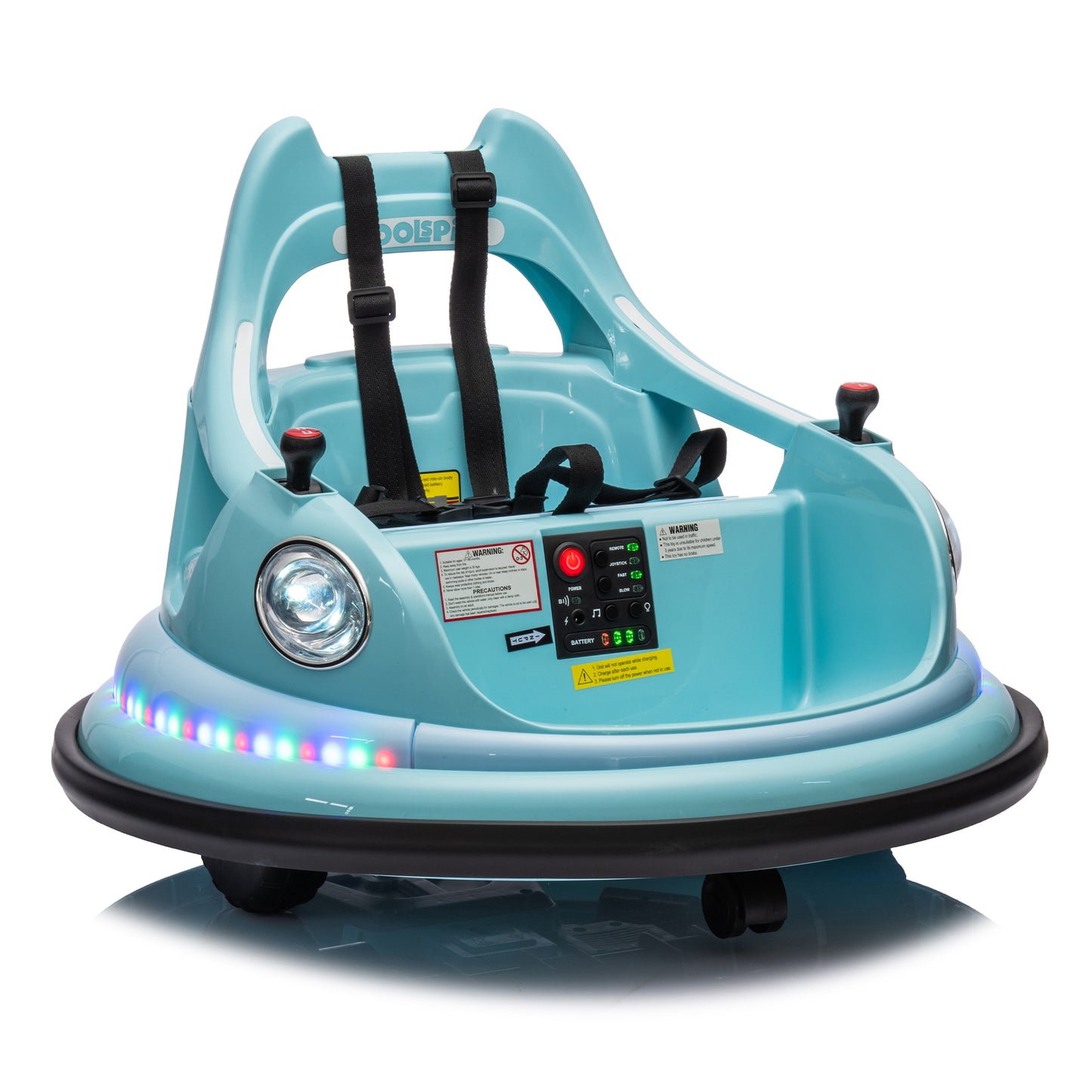 12V Kids' Electric Bumper Car with Remote Control and LED Lights