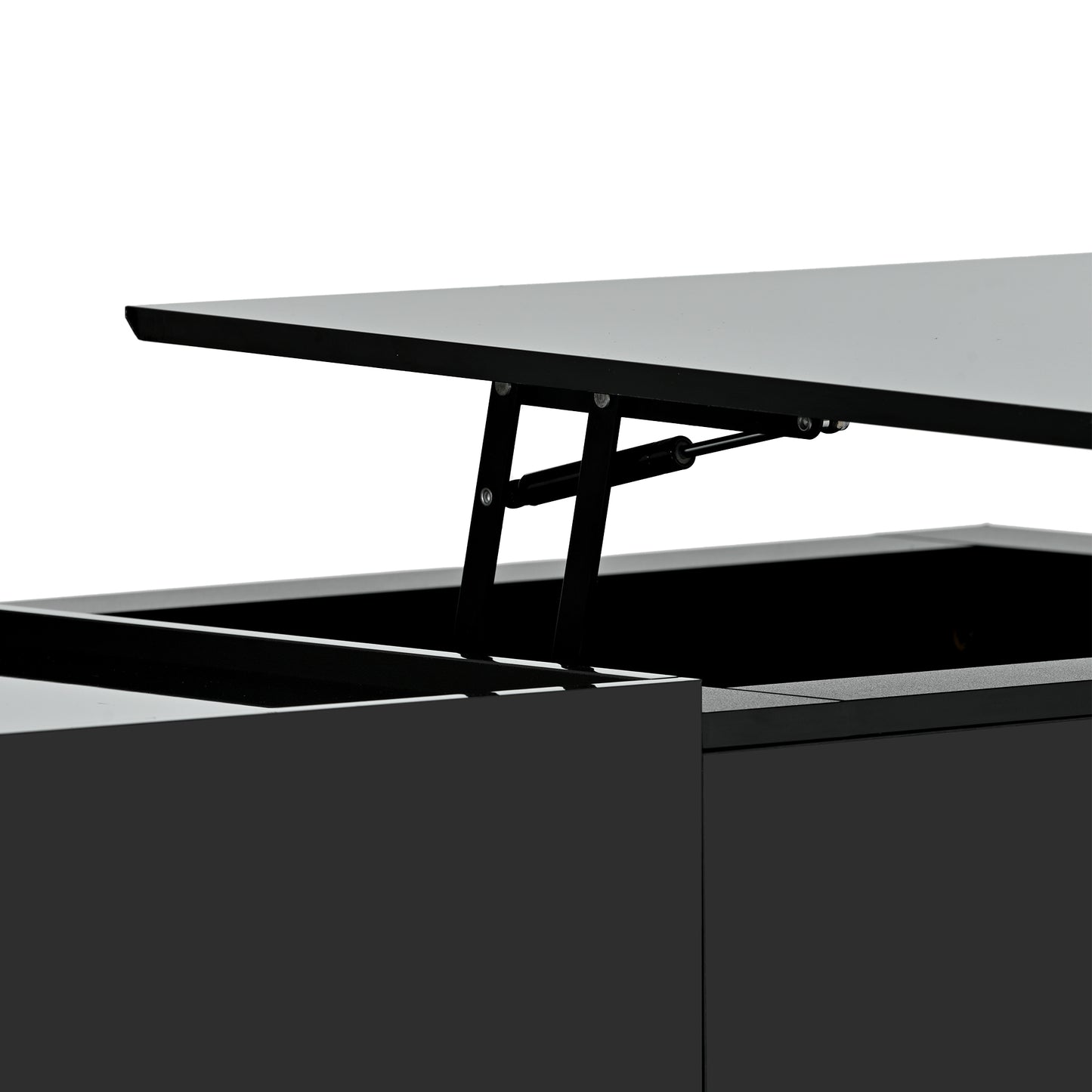 Convertible Lift-Top Coffee Table with Storage Drawer, Modern Black Cocktail Table