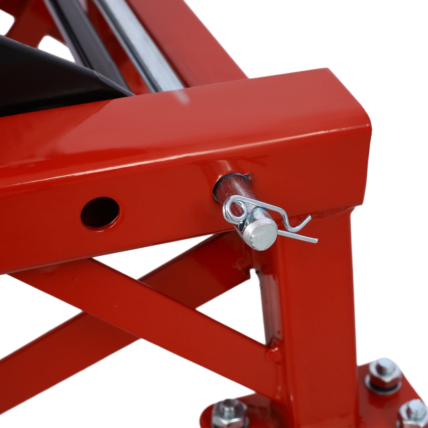 300 lbs Hydraulic Motorcycle Scissor Jack Lift Foot Step Wheels for Small Dirt Bikes,red color