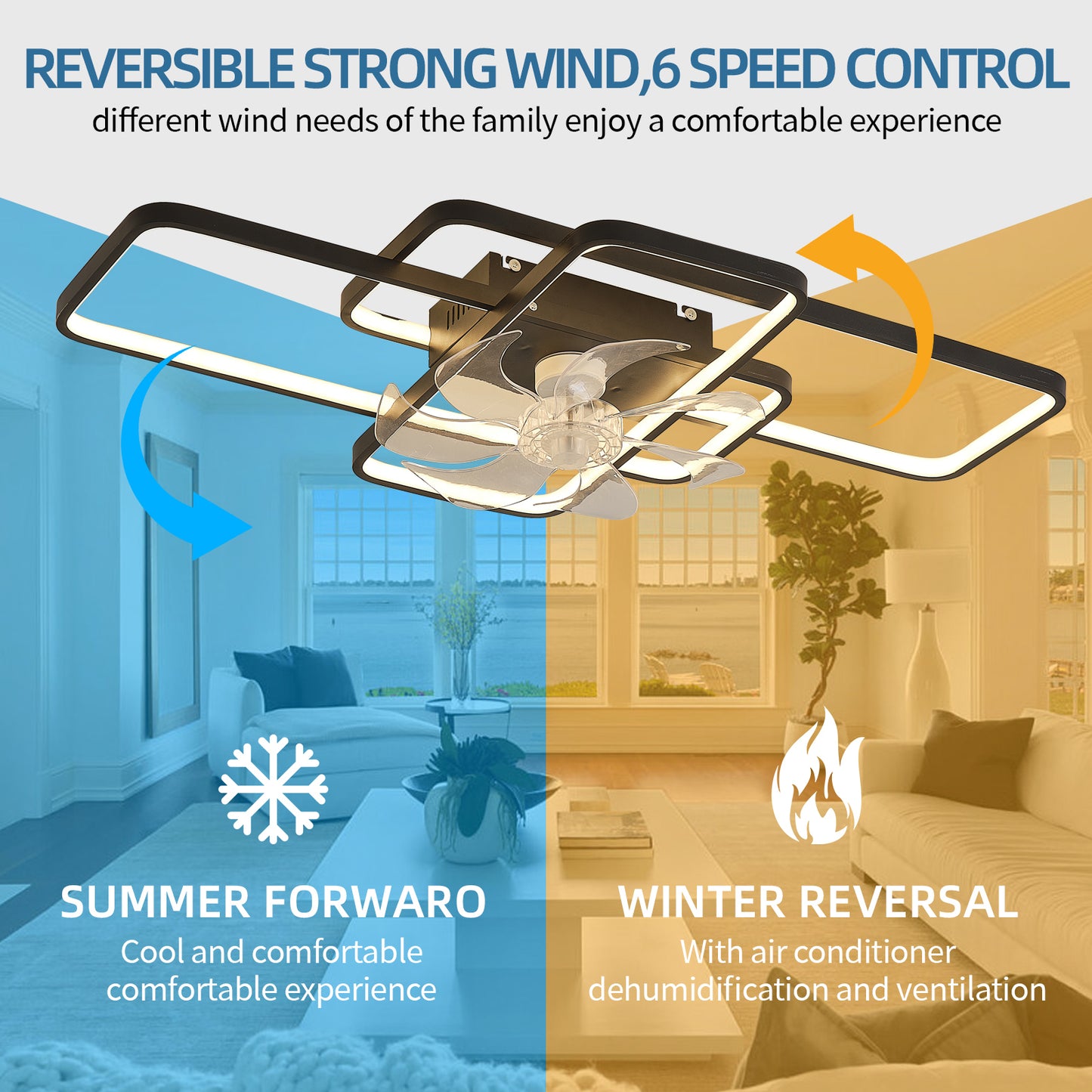 41-Inch Smart Ceiling Fan with Dimmable LED Lights and Remote Control