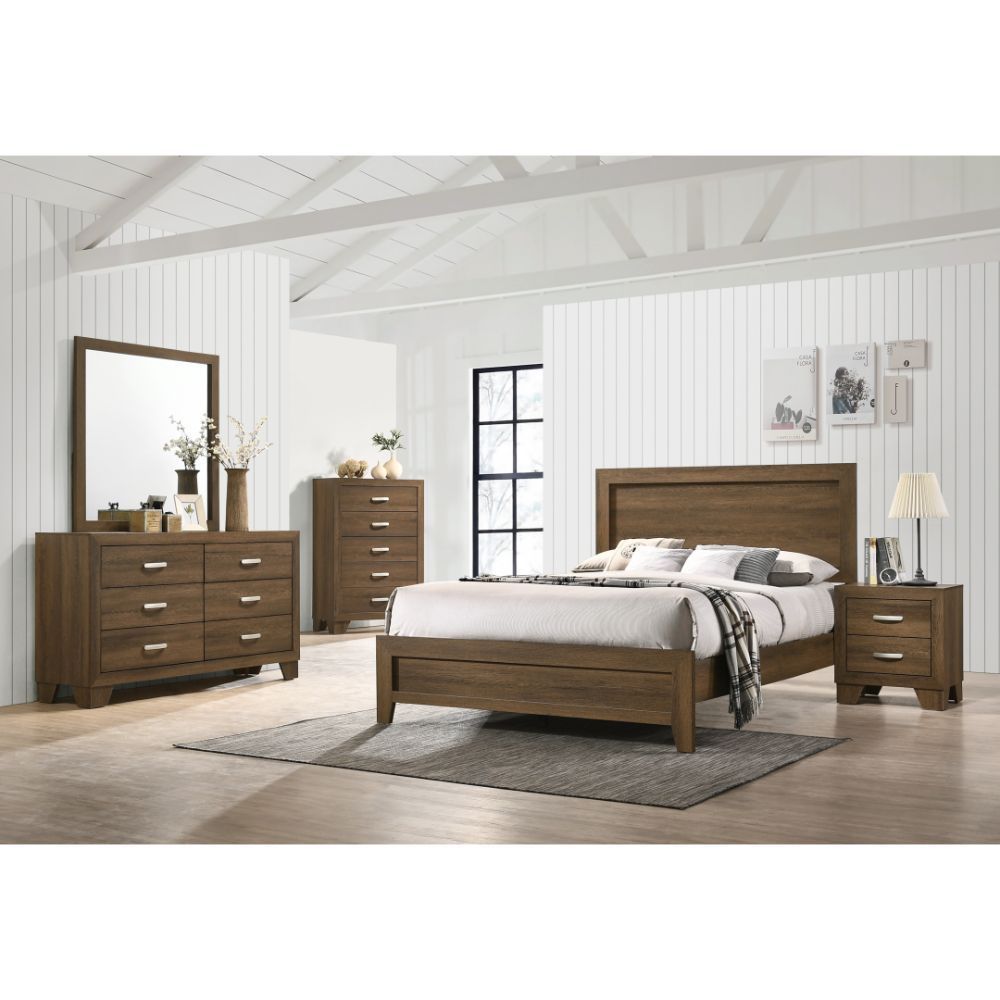 Miquell Eastern King Bed, Oak 28047EK