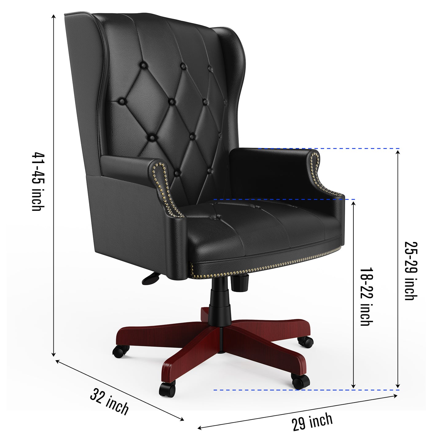 330LBS Executive Office Chair, Ergonomic Design High Back Reclining Comfortable Desk Chair - Black