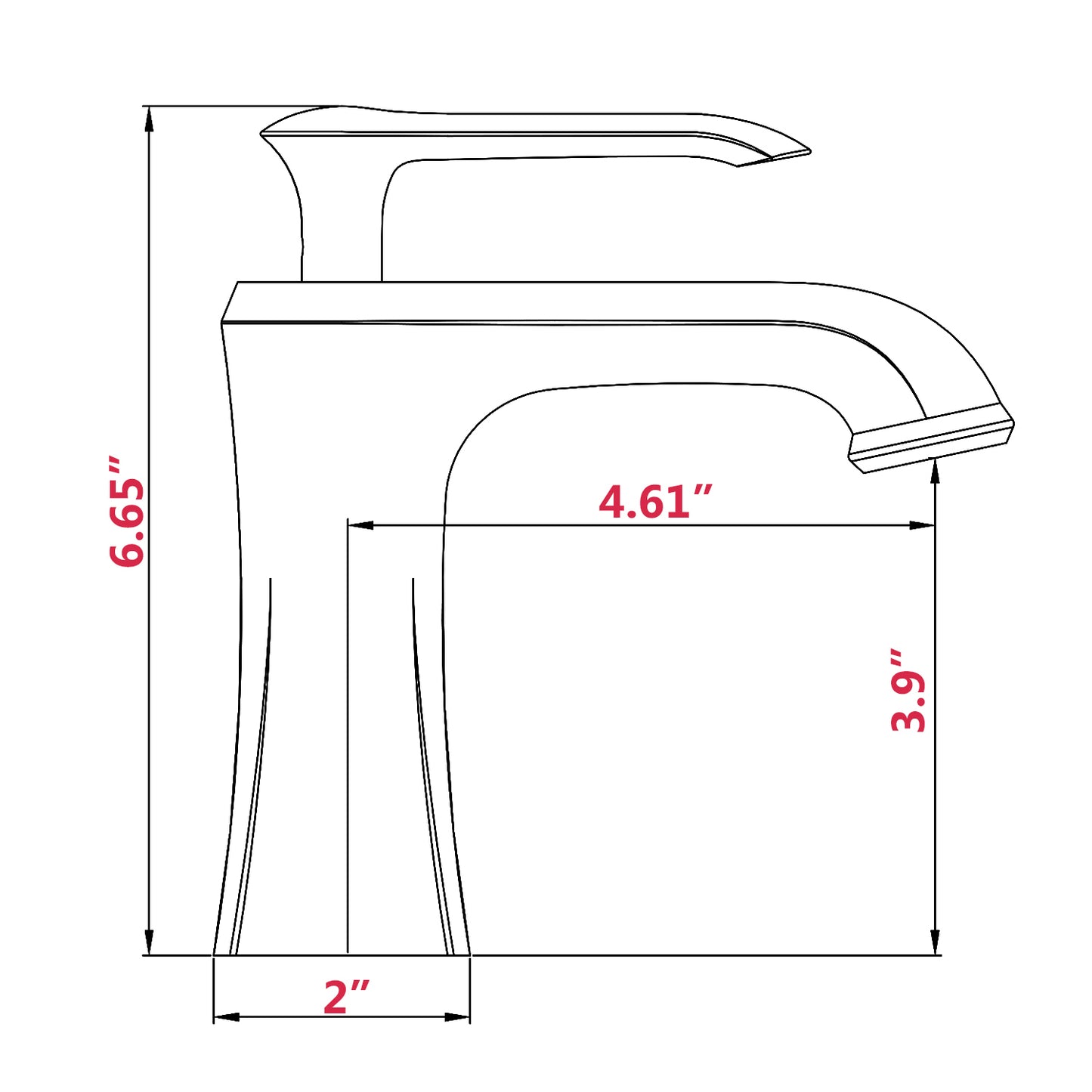 Sleek Single Handle Stainless Steel Bathroom Sink Faucet