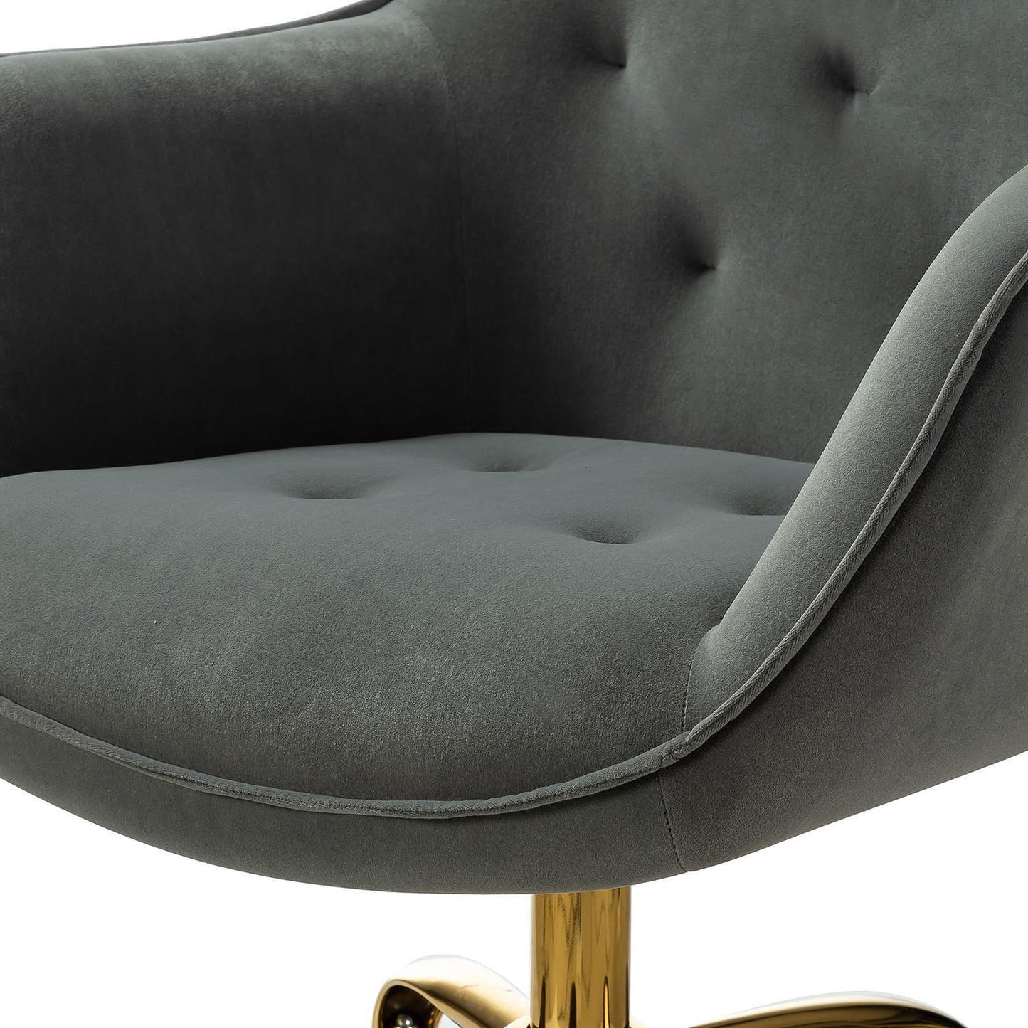 Somnus Task Chair With Tufted Back and Golden Base