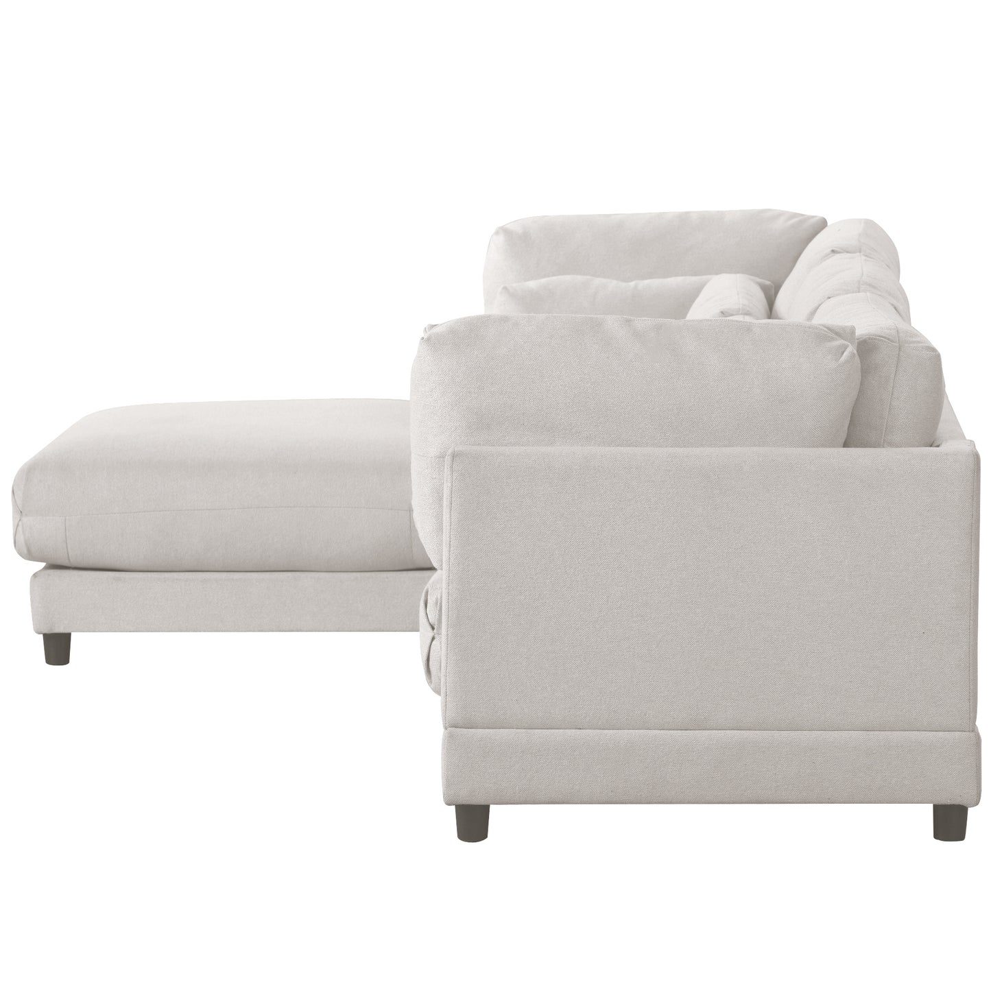 U_STYLE 2 Pieces L shaped Sofa with Removable Ottomans and comfortable waist pillows