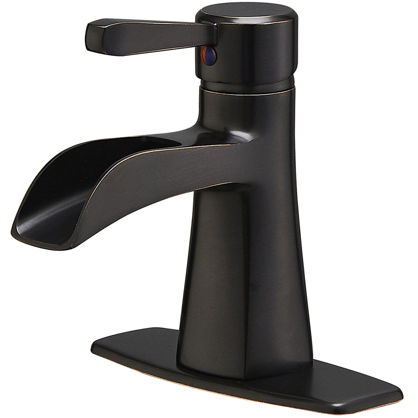 Waterfall Oil Rubbed Bronze Bathroom Faucet with Pop-Up Drain