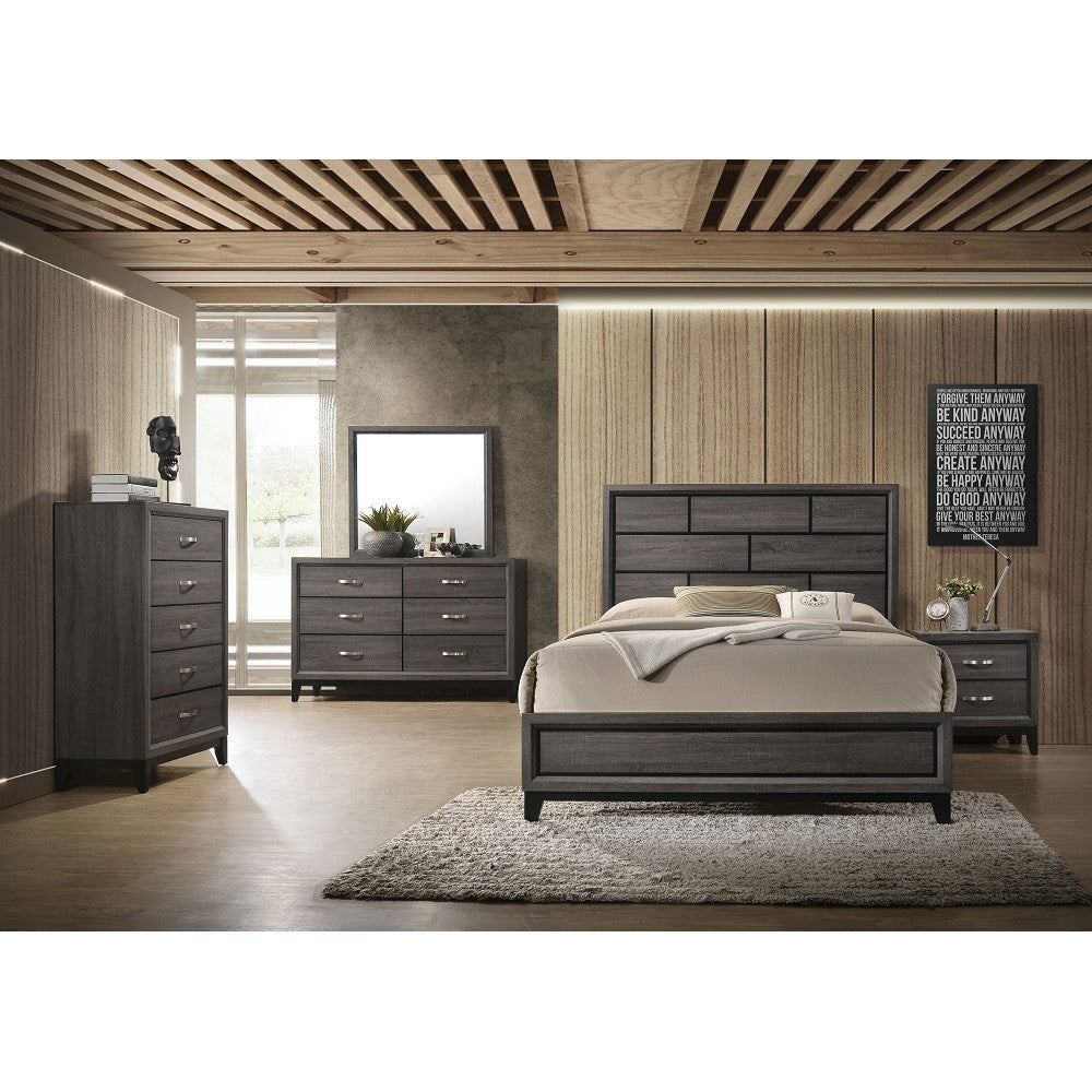 Valdemar Queen Bed in Weathered Gray 27050Q