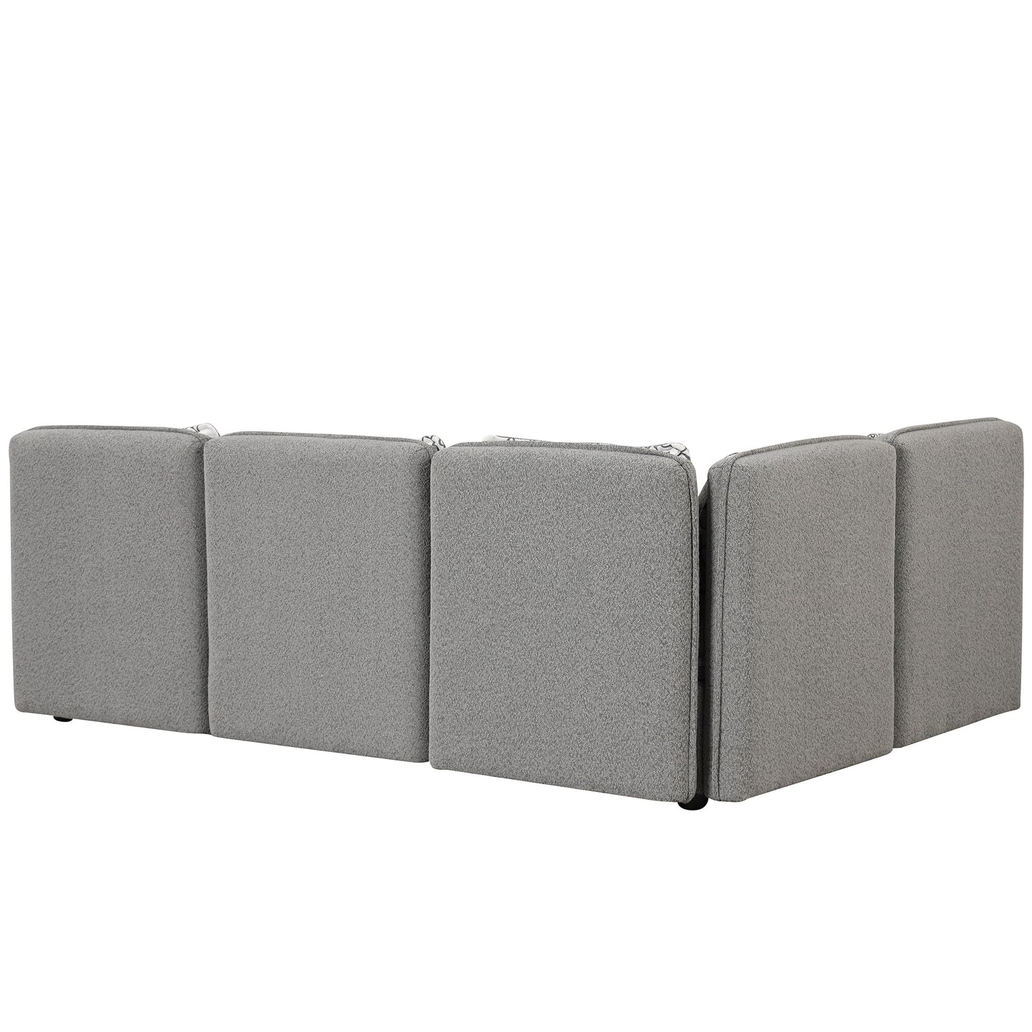 Convertible Modular Minimalist Sectional Sofa with Storage and 5 Pillows