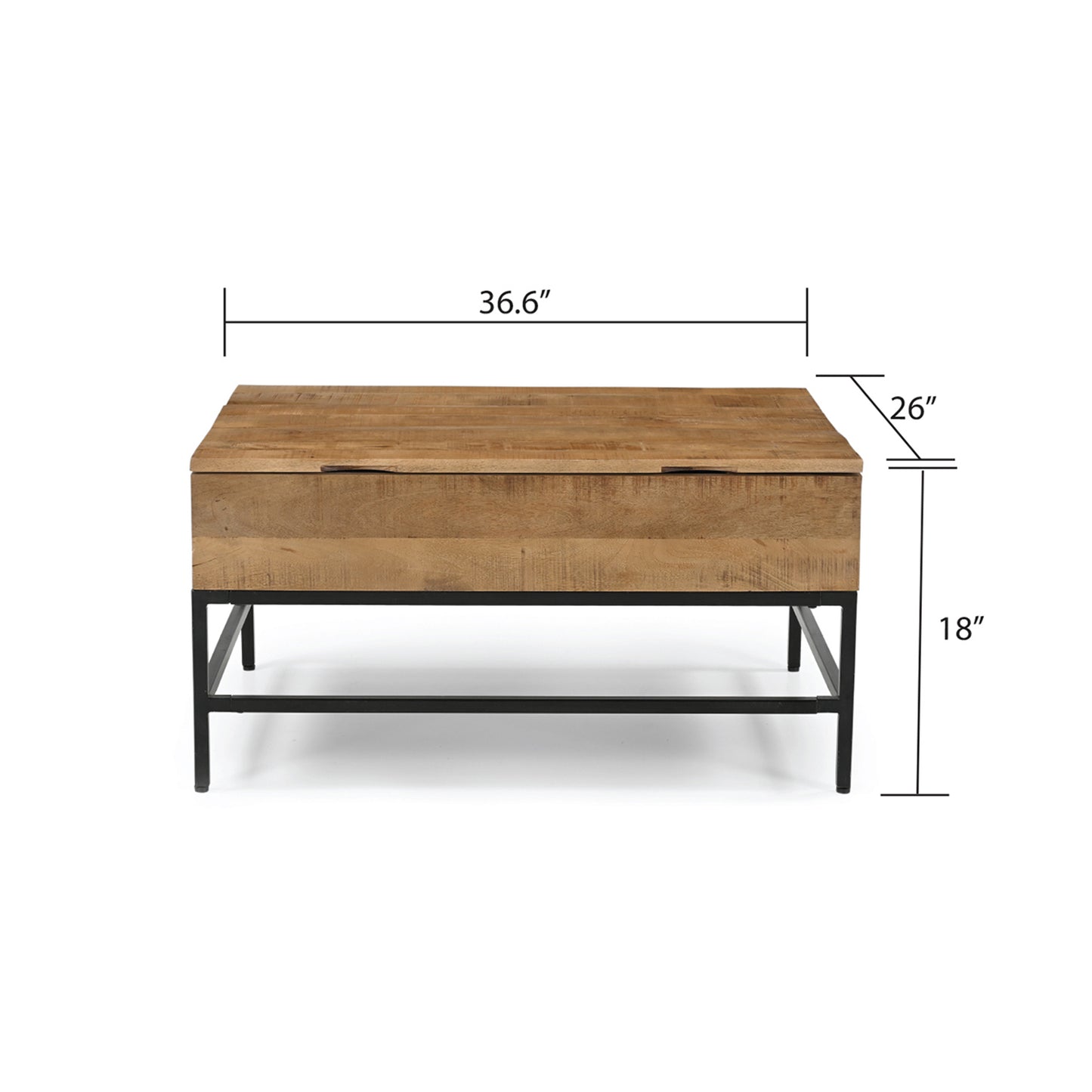 Natural Wood Lift Top Coffee Table