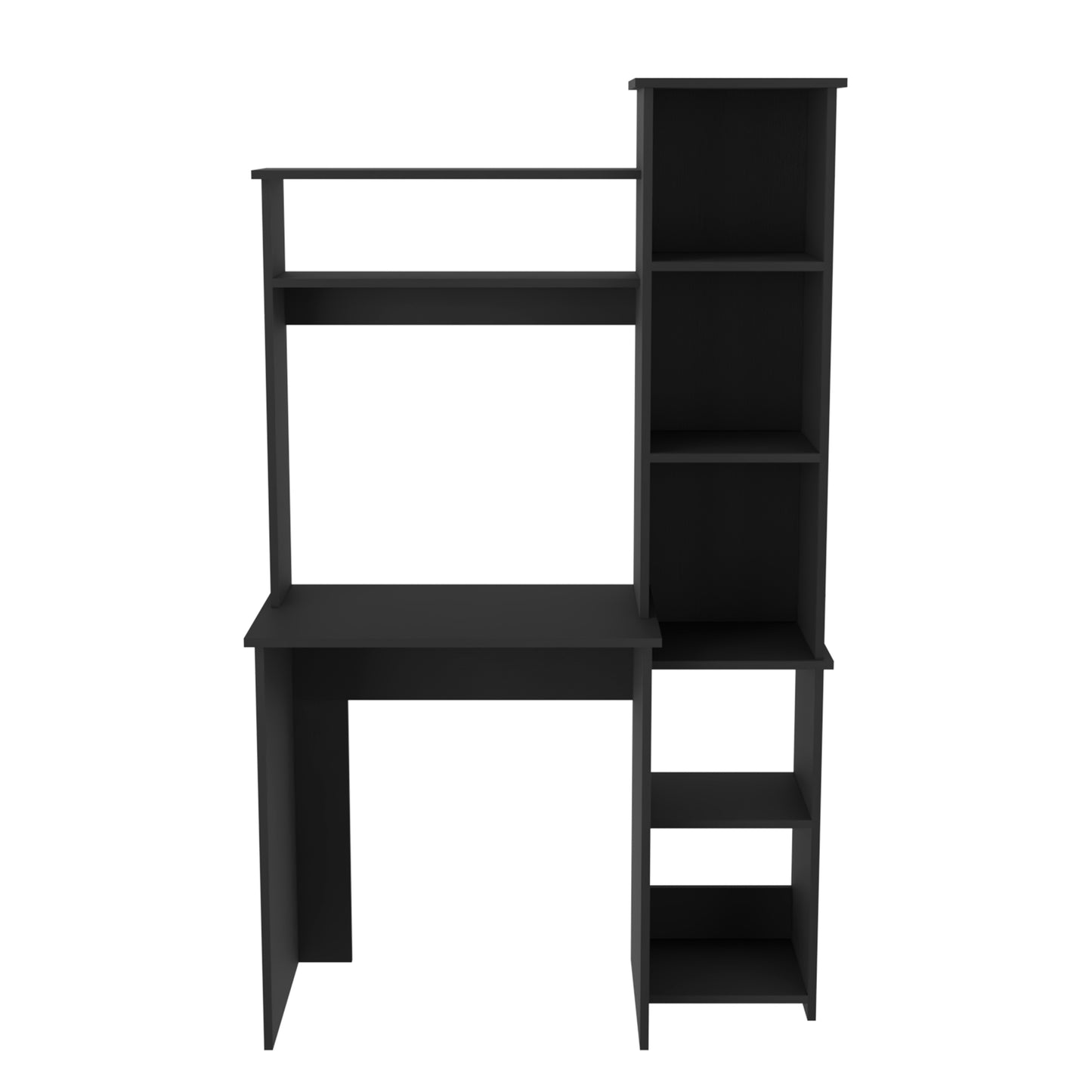 Versalles Writing Desk with Two Superior Shelves and Five Cubbies in Black