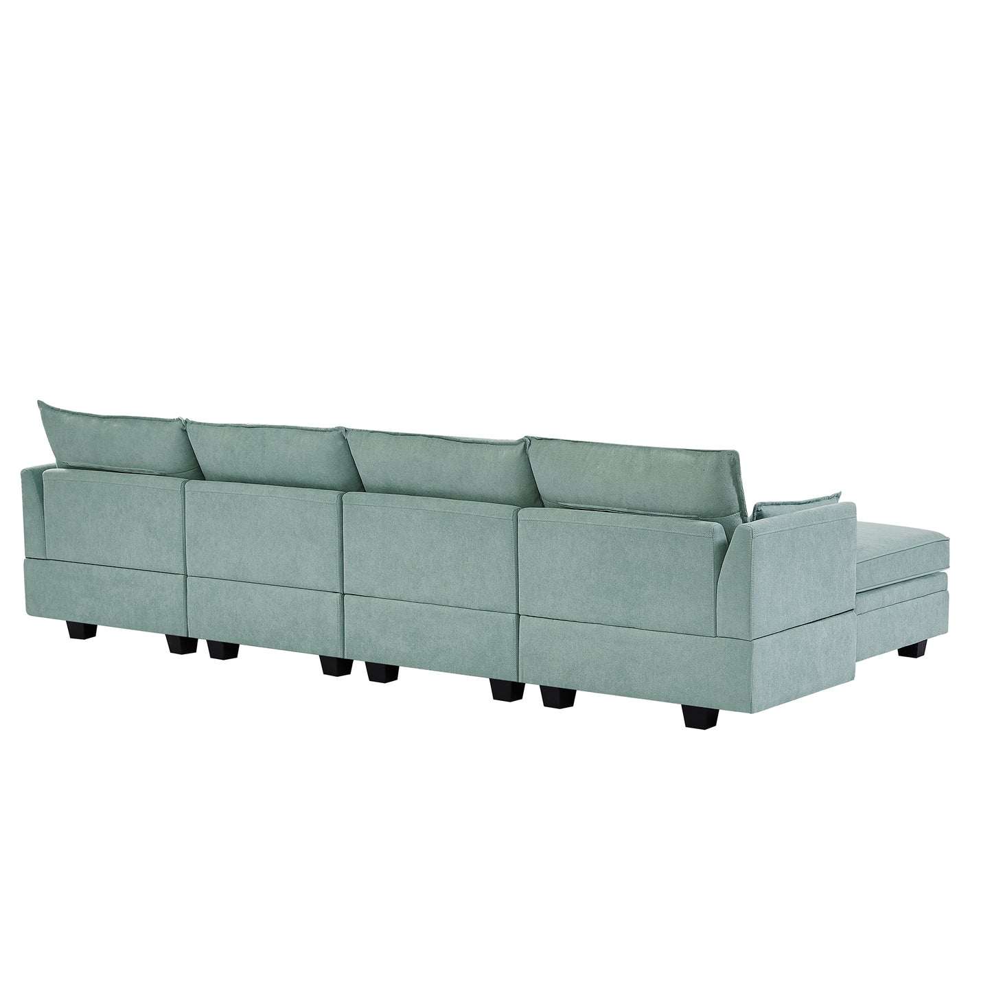 U_Style Modern Large U-Shape Modular Sectional Sofa,  Convertible Sofa Bed with Reversible Chaise for Living Room, Storage Seat