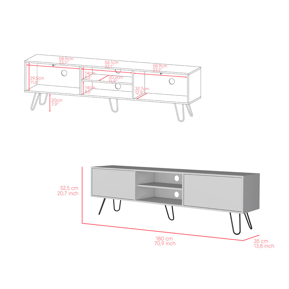 Elevate Your Living Room with the Stylish Franklin White TV Stand with Ample Storage Options