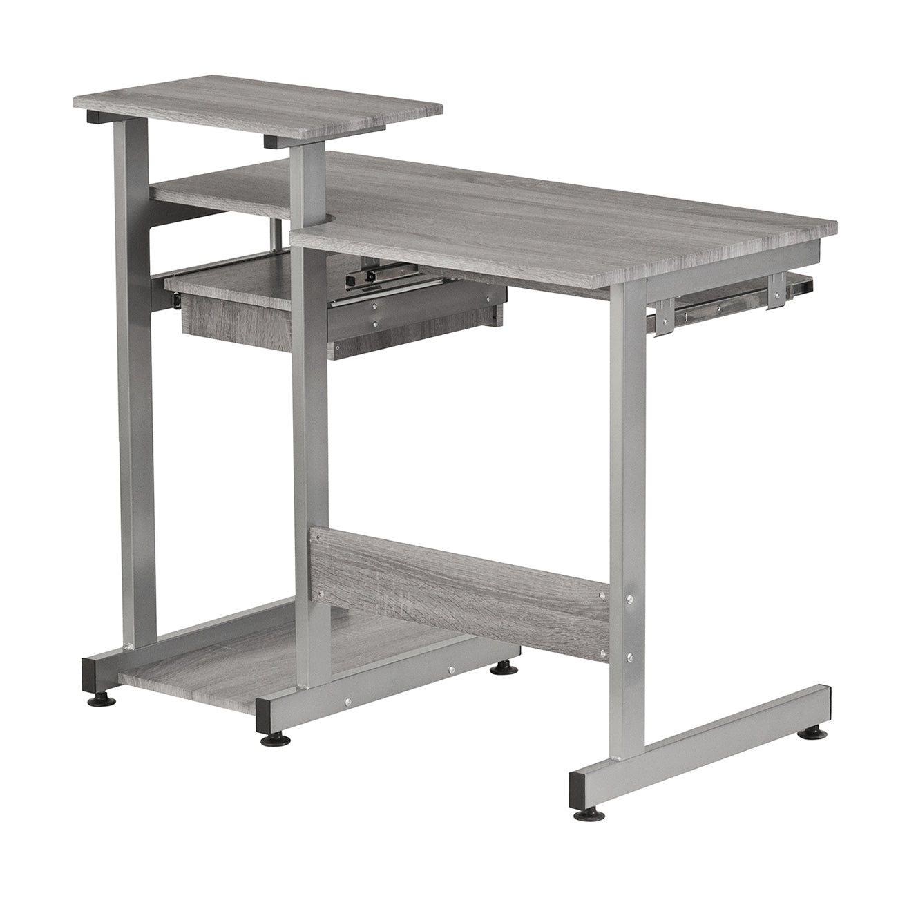 Techni Mobili Grey Computer Workstation Desk