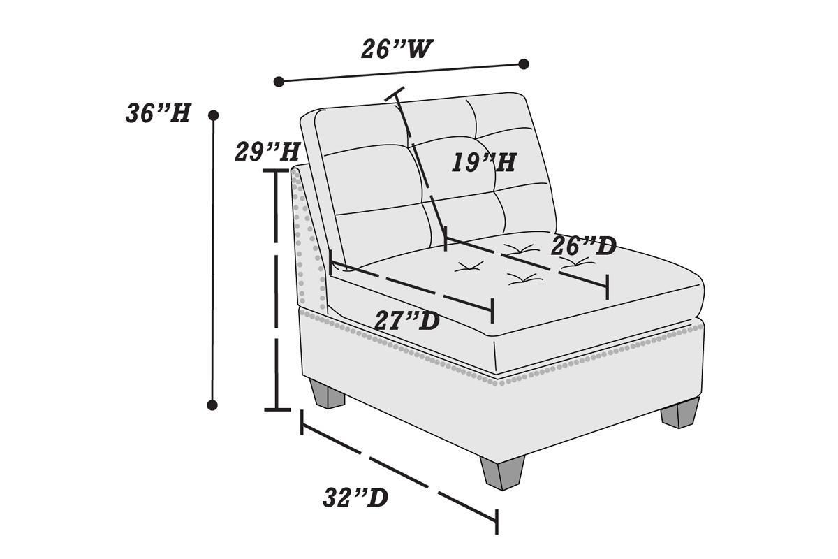 Contemporary Tufted Modular Sectional Set with Nailhead Detail