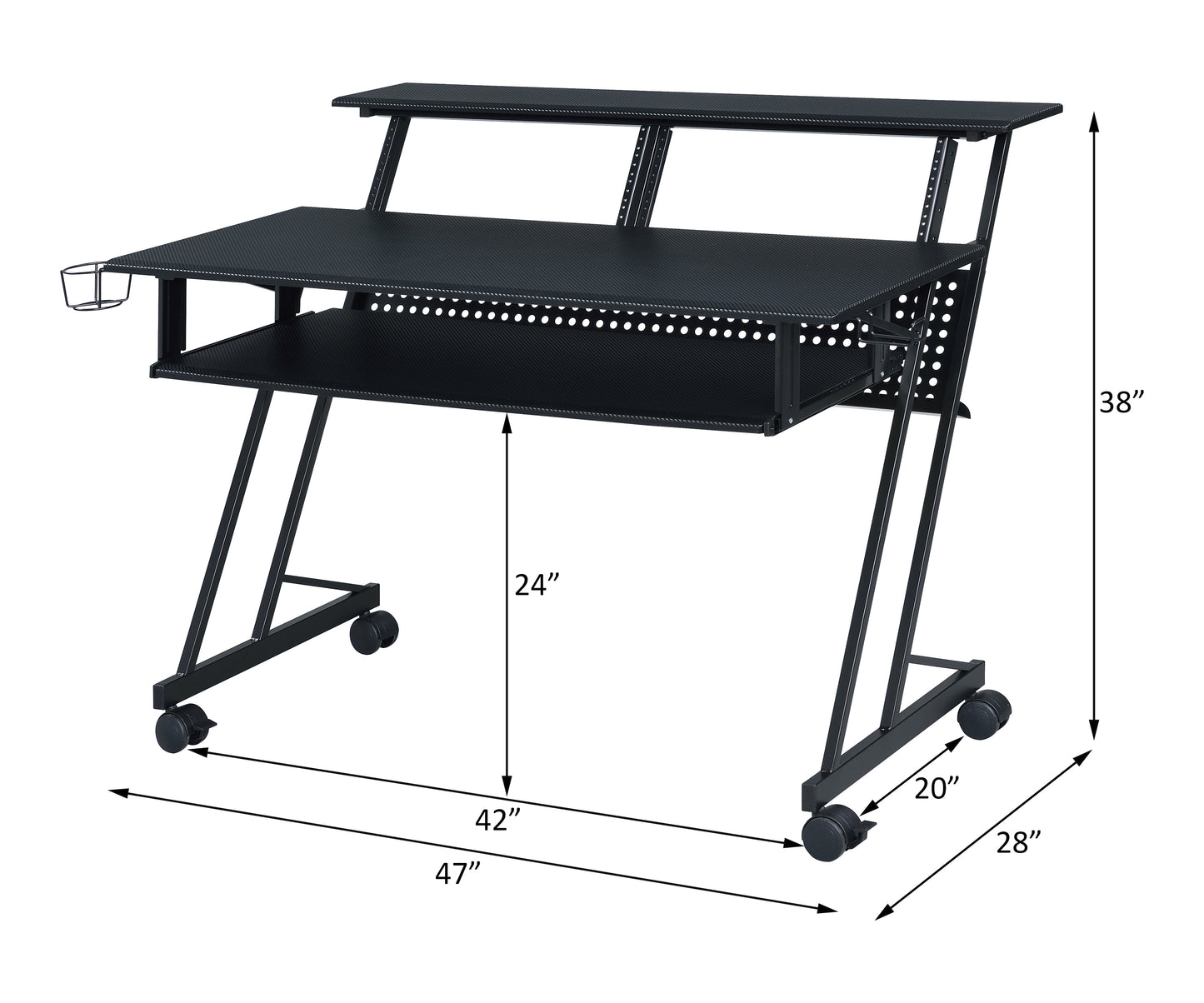 Suitor Computer Desk with Keyboard Tray, Black 92900