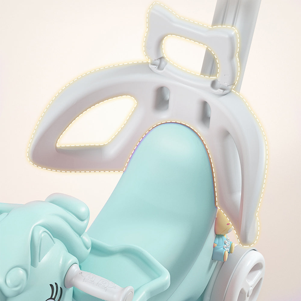 Unicorn Kids Blue Rocking Horse and Ride-On Bike