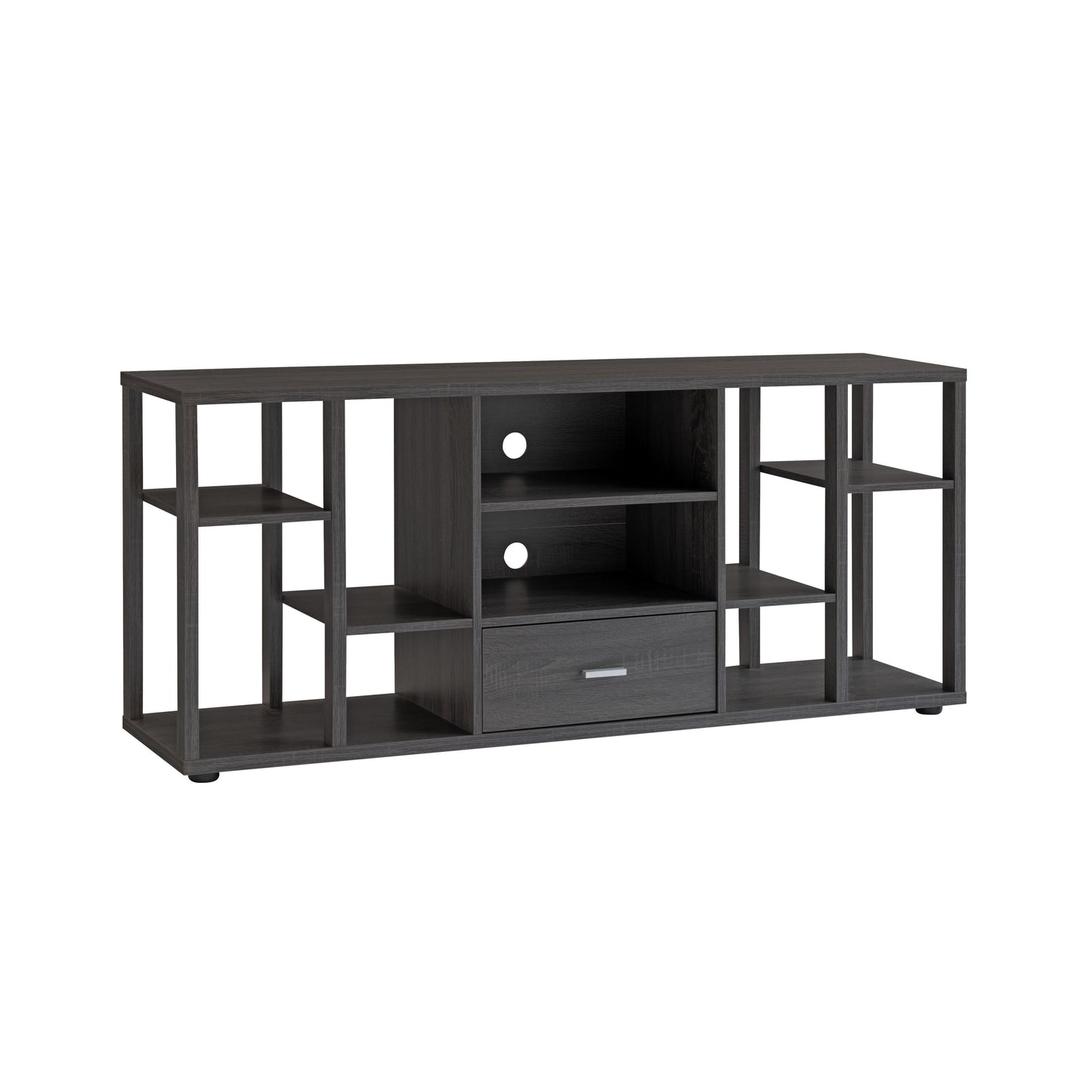 Grey Rustic Tall TV Stand with Storage