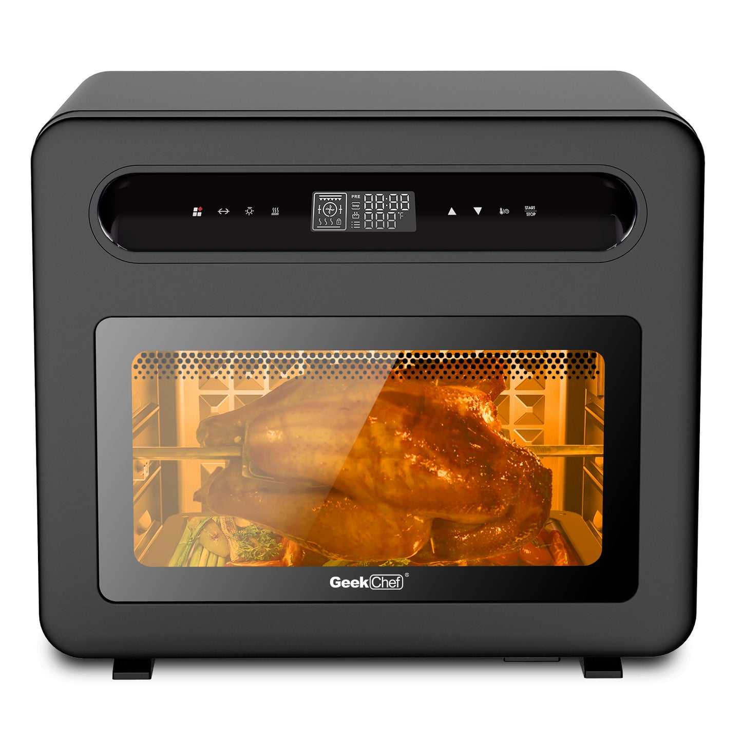 Steam Convection Oven with Air Fryer and Toast Function, 26 QT Capacity, Black Stainless Steel