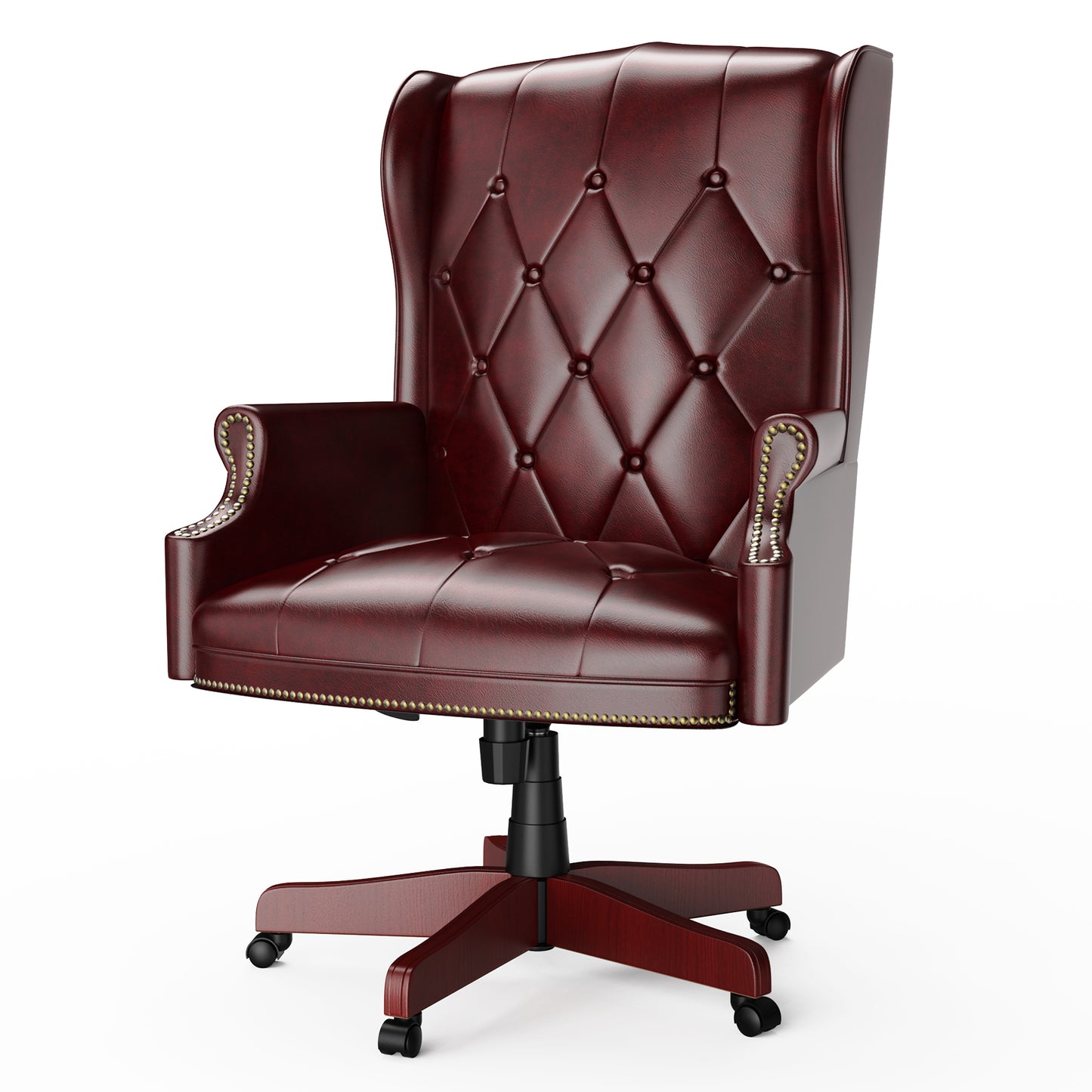 330LBS Executive Office Chair, Ergonomic Design High Back Reclining Comfortable Desk Chair - Burgundy