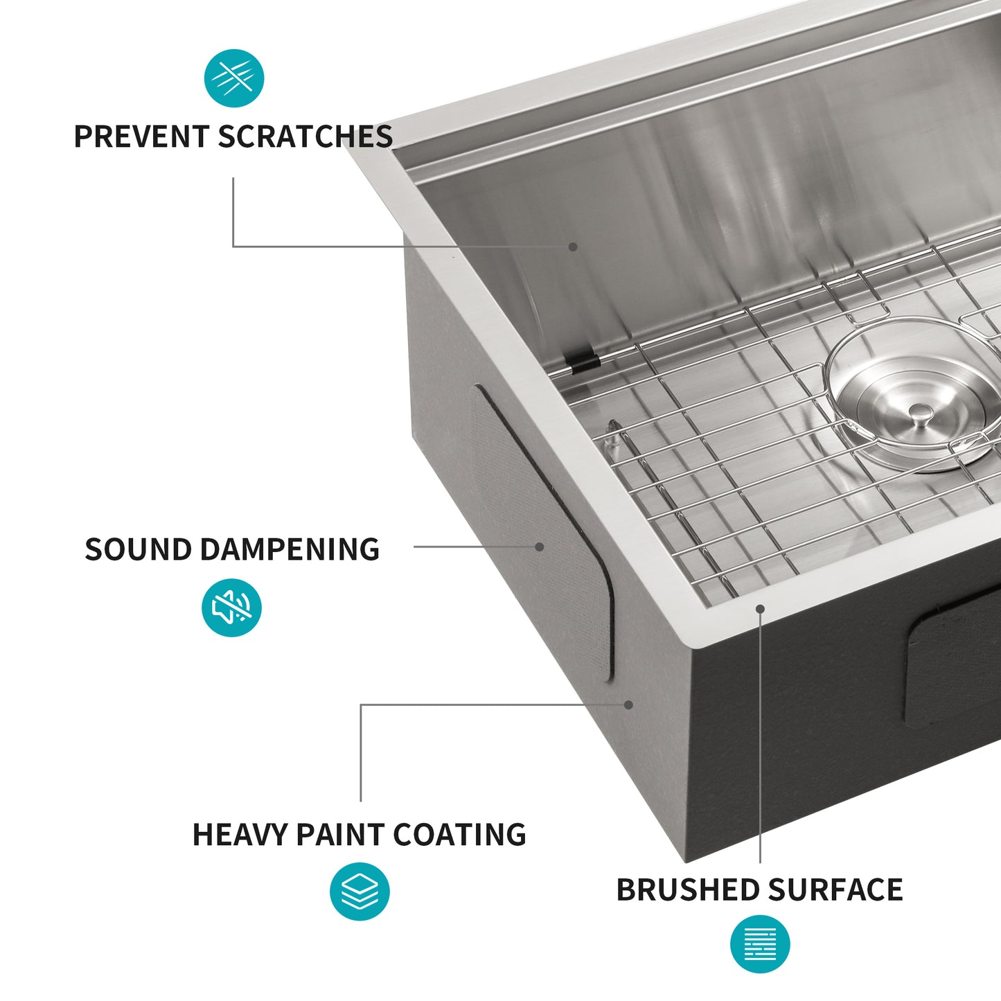 Deep Stainless Steel Undermount Kitchen Sink Workstation