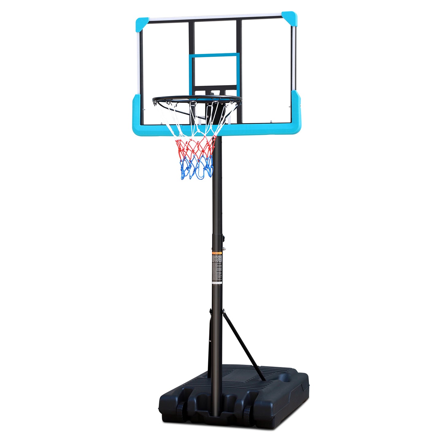 Portable Poolside Black Basketball Hoop Swimming Pool 4ft to 6.5ft Height-Adjustable Basketball System Goal Stand for Kids