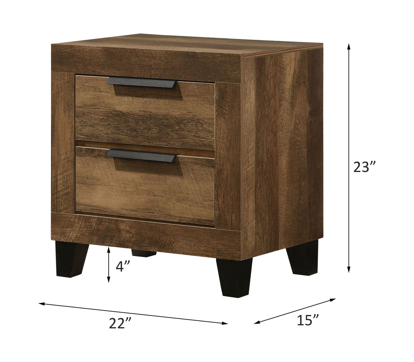 Morales Nightstand, Rustic Oak Finish 28593