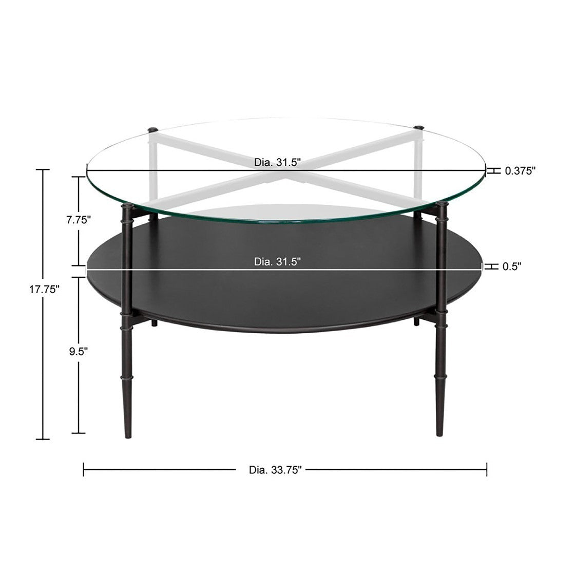 Versatile Round Coffee Table with Interchangeable Wood and Glass Top