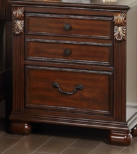 Bedroom Furniture Traditional Look Unique Wooden Nightstand Drawers Bed Side Table Cherry