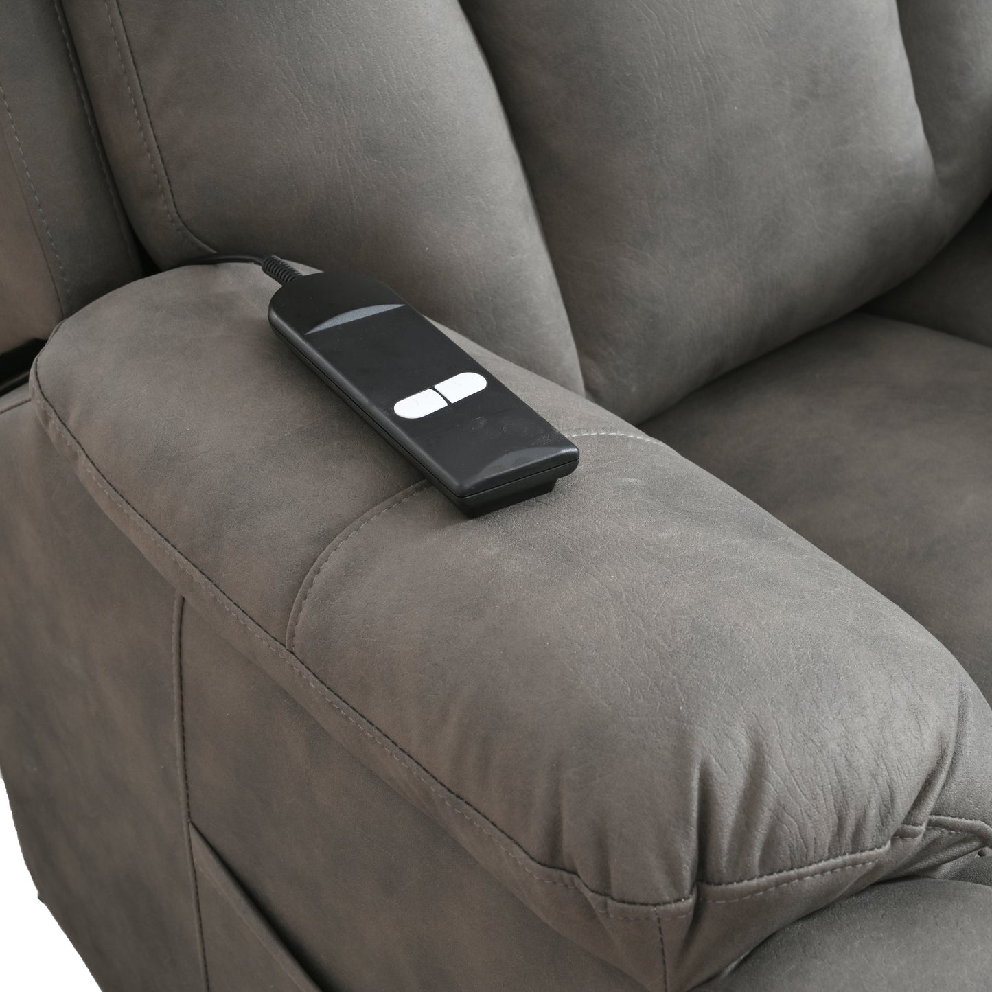 Elderly Power Lift Recliner Chair with Remote Control, Dark Gray Fabric