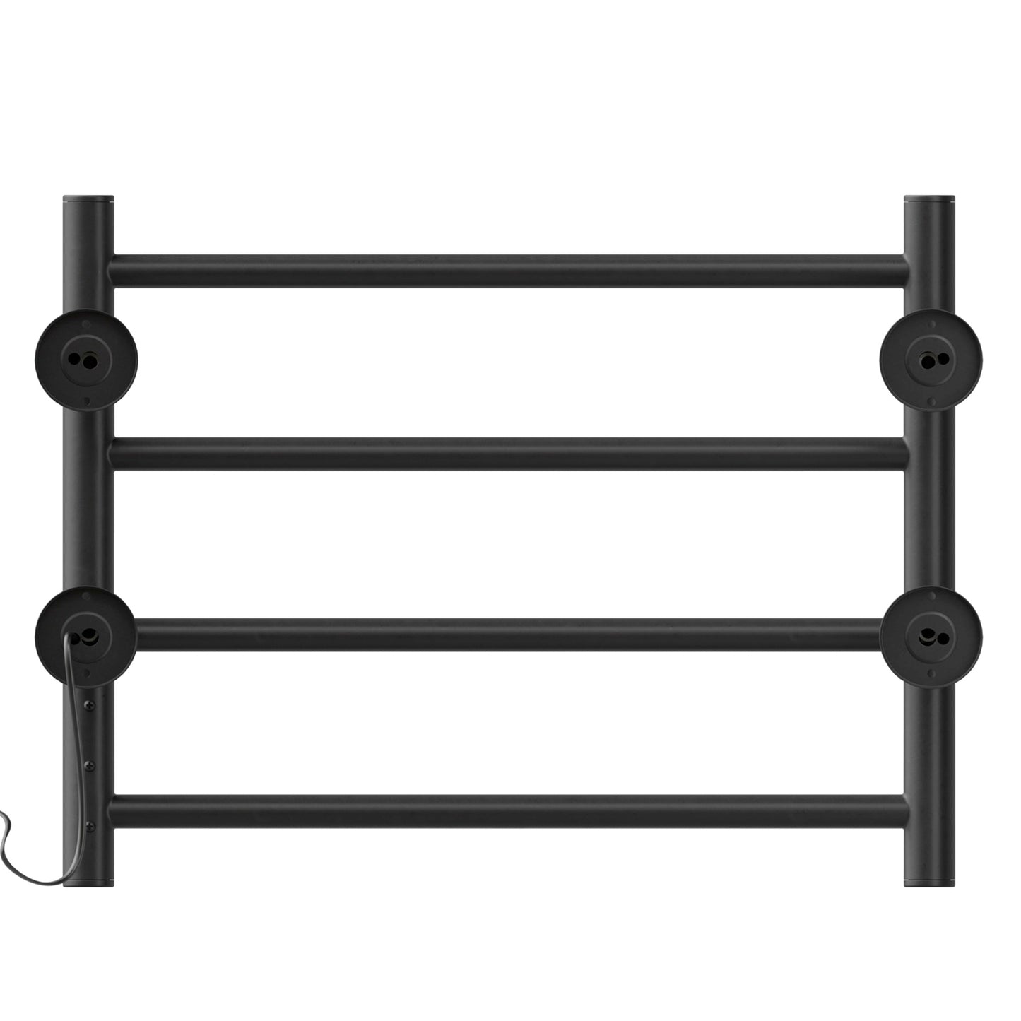 Wall-Mounted Electric Black Heated Towel Warmer with Stainless Steel (4 Bars)