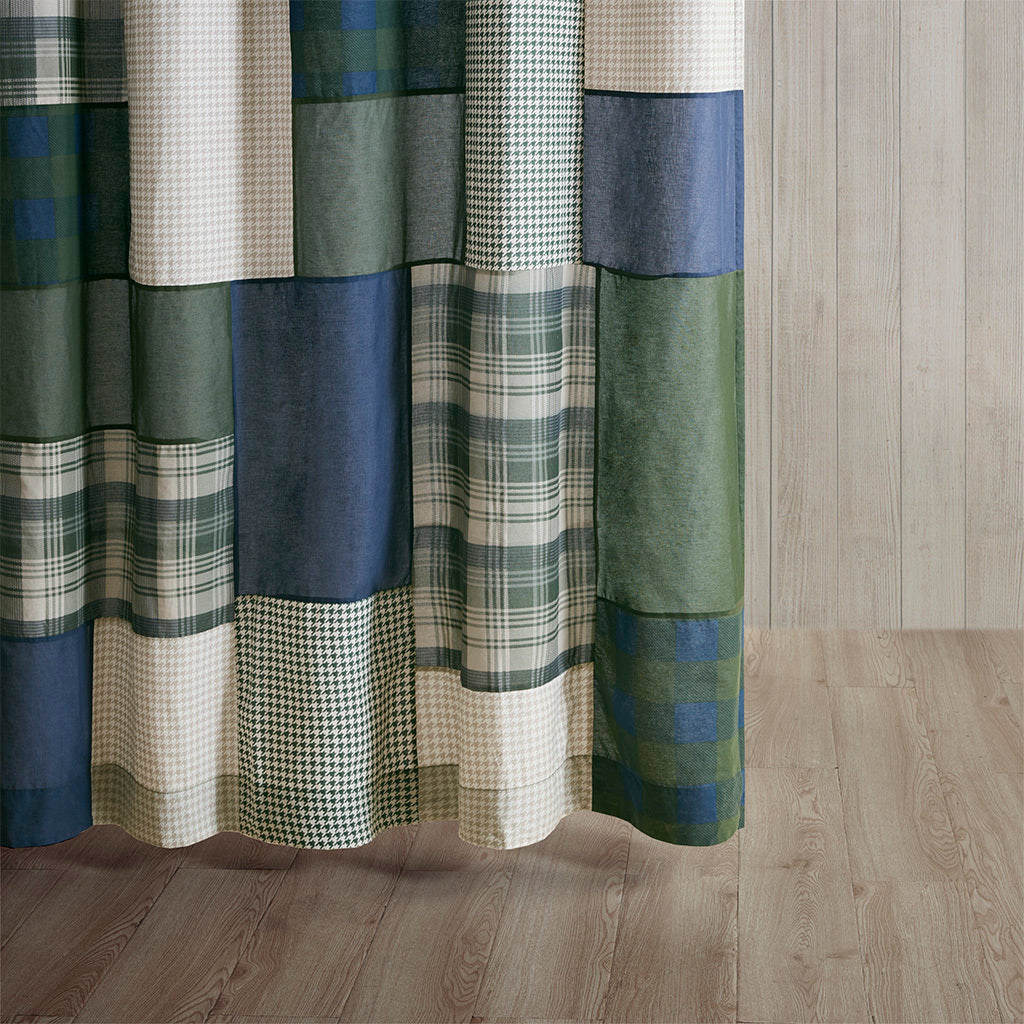 Cozy Cabin Cotton Patchwork Shower Curtain