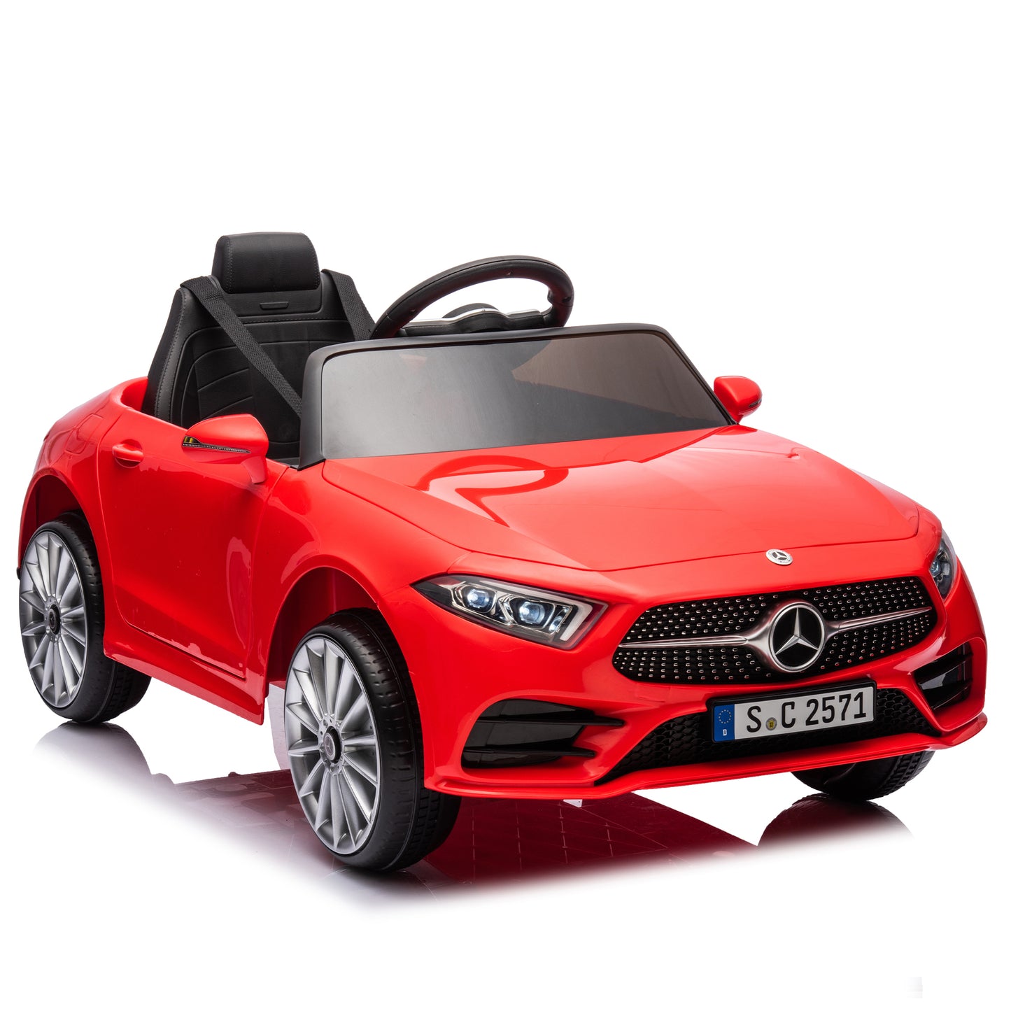 12V Kids Ride On Car w/ Parents Remote Control,Licensed Mercedes-Benz CLS 350 for Kids,Four Wheel Suspension,Power Display,Music,Volume Control,LED Lights,MP3,USB/SD for Kids 37-95 months.