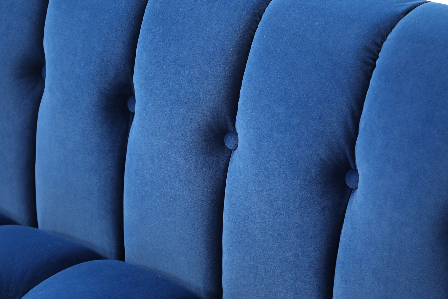 Sleek Blue Velvet 2-Seater Sofa