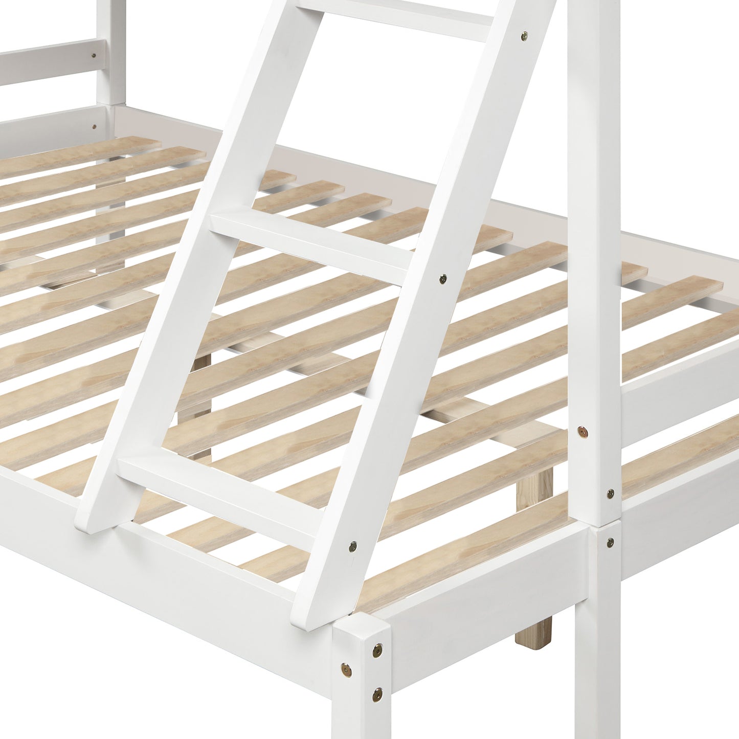 White Twin Over Full Bunk Bed with Versatile Design