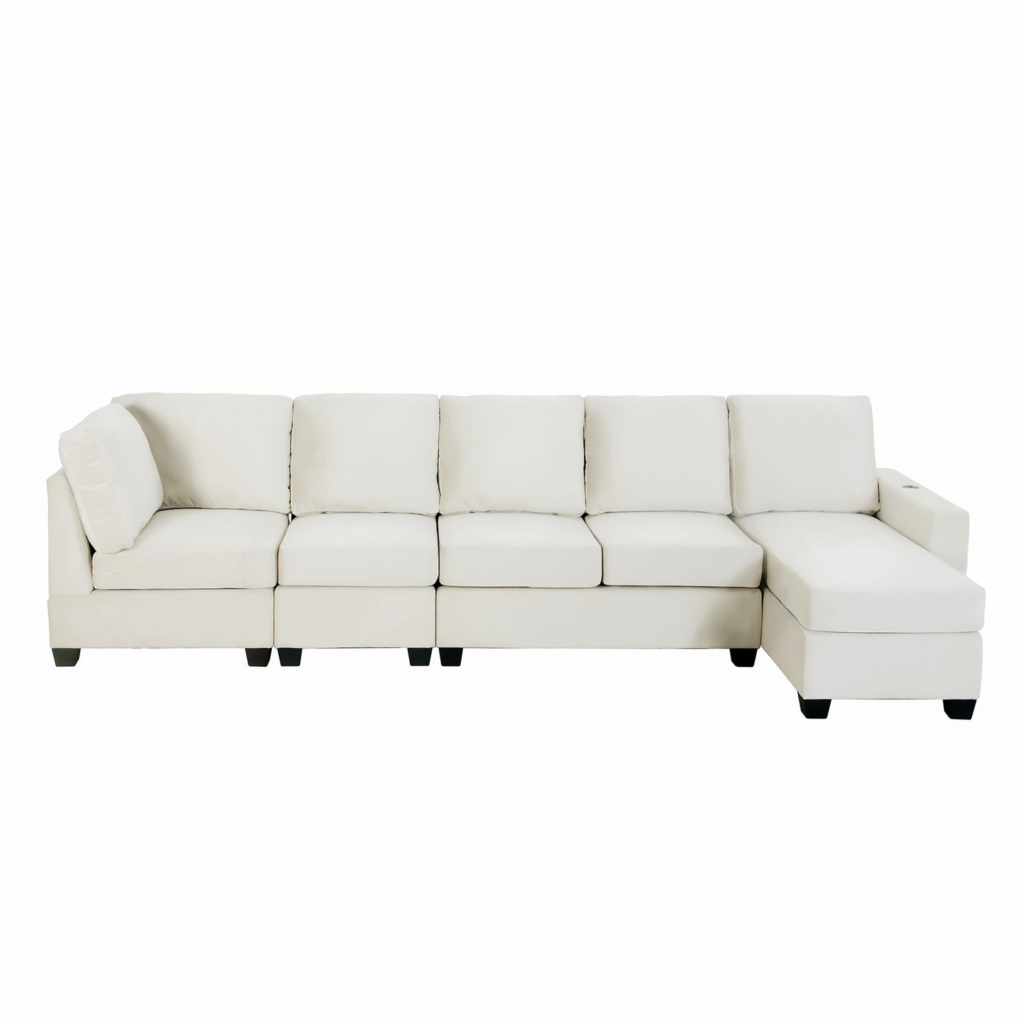 Modern L-shaped Sectional Sofa with Convertible Chaise Lounge