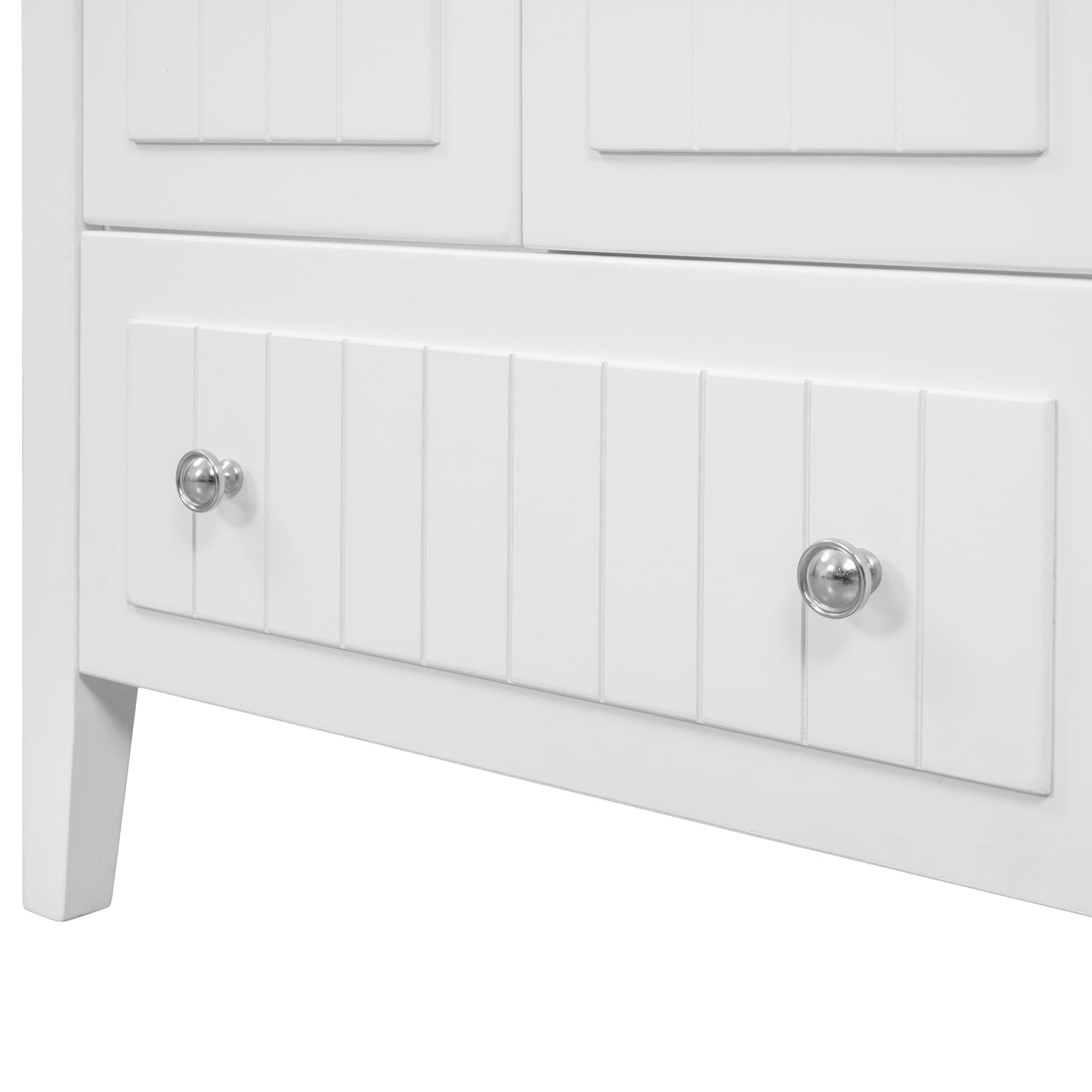 36" Bathroom Vanity Base Only, Solid Wood Frame and MDF Boards, White