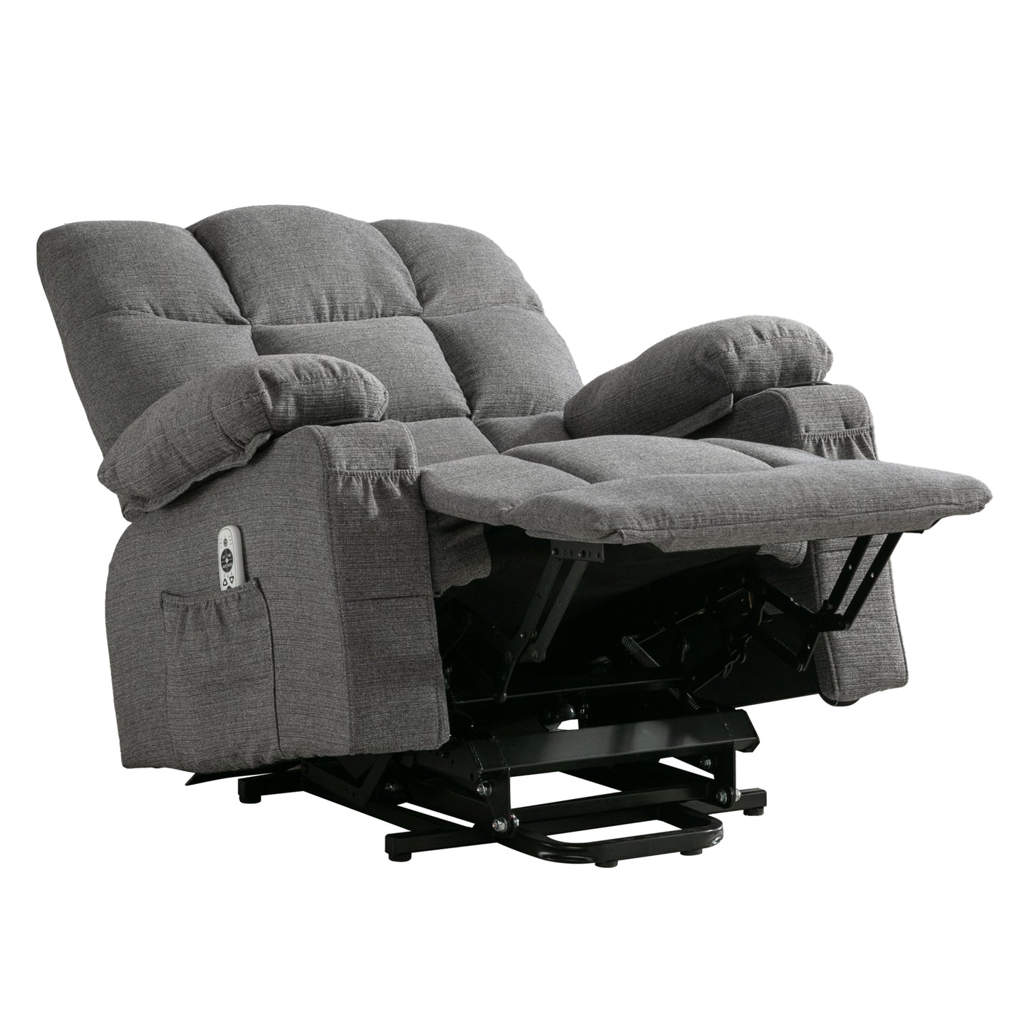 Comfortable Smoke Grey Power Lift Recliner Chair for the Elderly with Heat and Massage