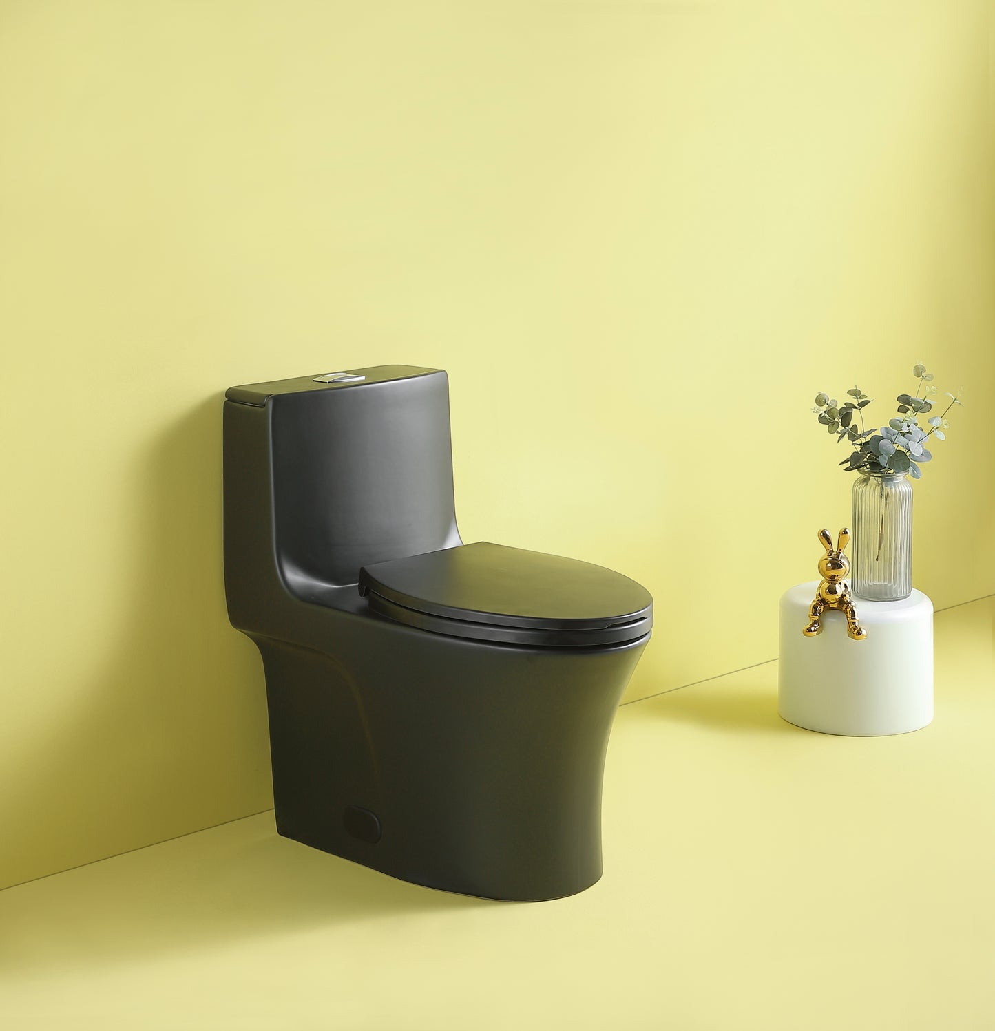 1.1/1.6 GPF Dual Flush 1-Piece Elongated Toilet with Soft-Close Seat - Matt Black 23T02-MB