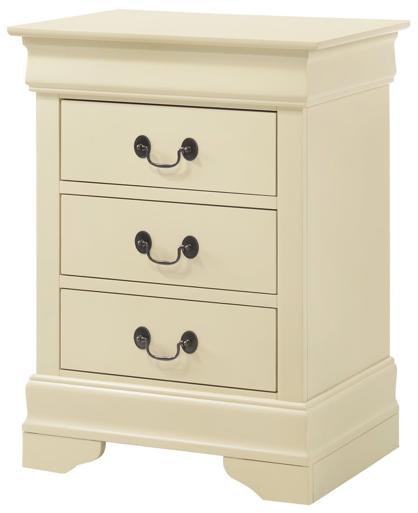 Louis Phillipe G3175-3N 3 Drawer Nightstand , Beige