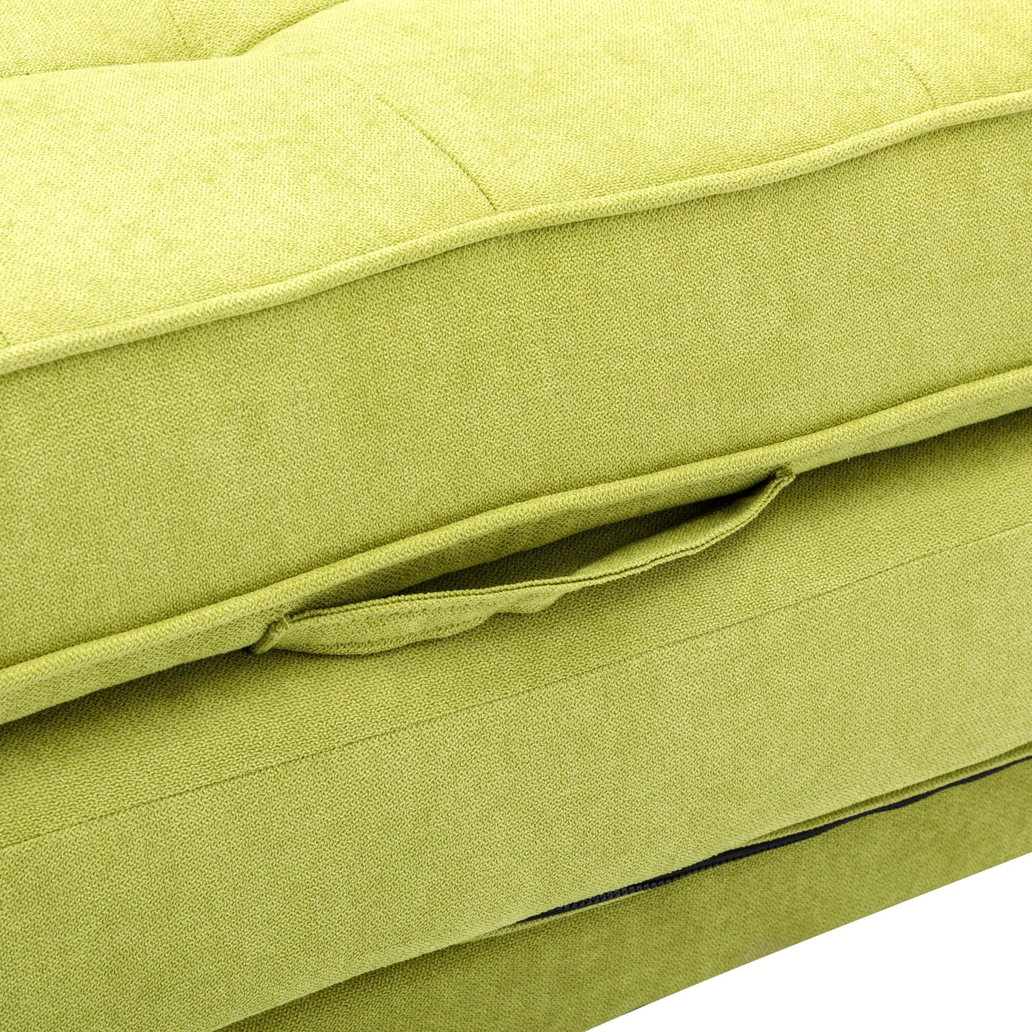 Loveseat Sofa with Pull-Out Bed, Green Chenille Upholstery