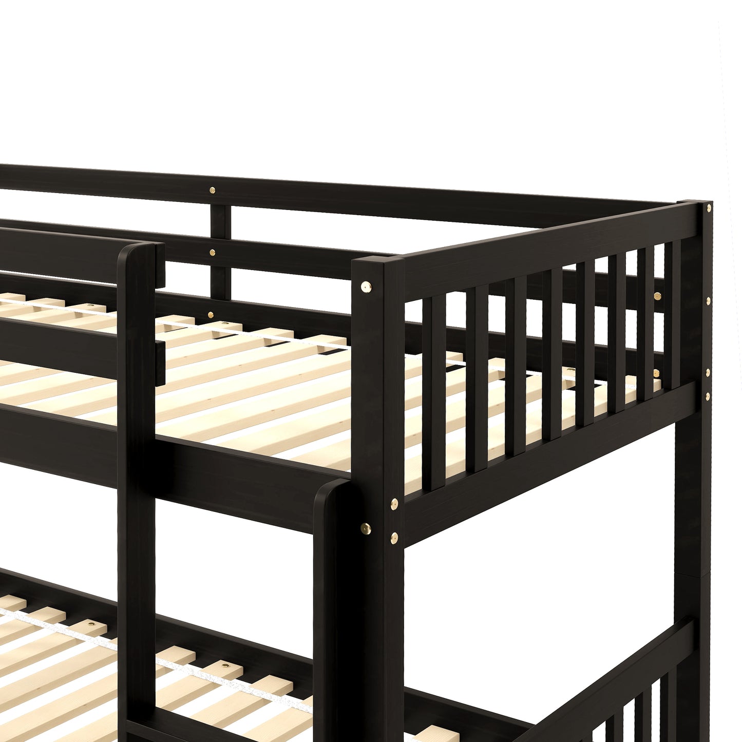 Trio Bunk Bed Set with Trundle, Durable Wood Frame and Safety Enhancements