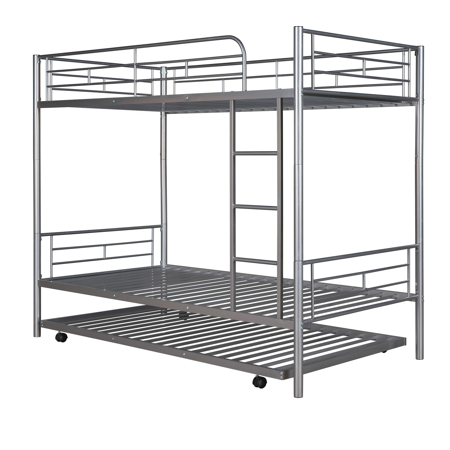 Convertible Twin Metal Bunk Bed With Trundle