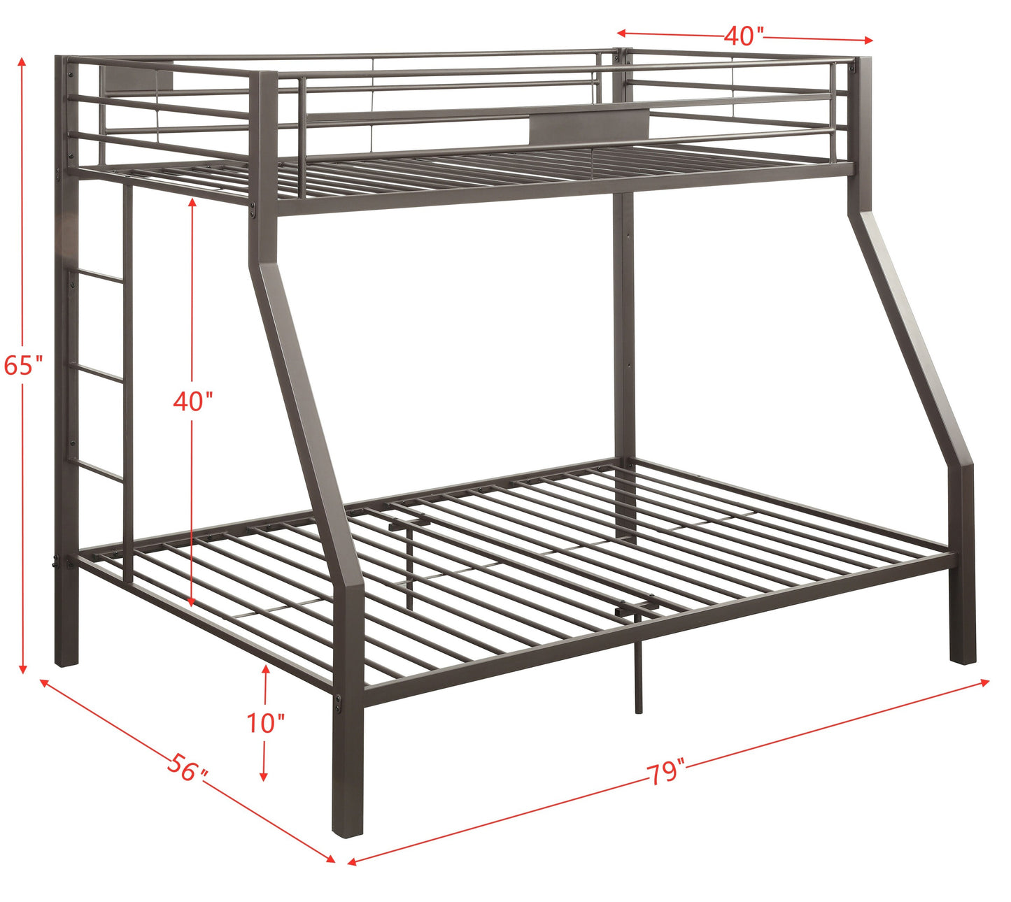 Contemporary Sandy Brown Limbra Bunk Bed with Twin/Full Size Option - Stylish Sandy Brown Bunk Bed for Kids