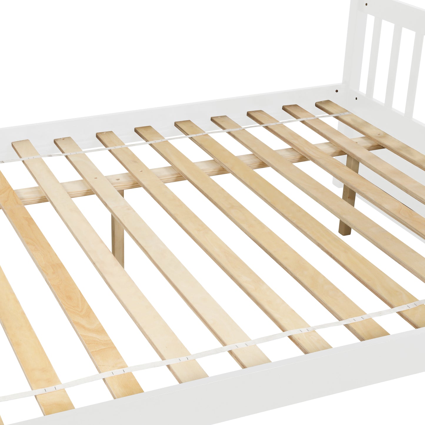 Multifunctional White Full Over Full Bunk Bed with Trundle and Modern Design