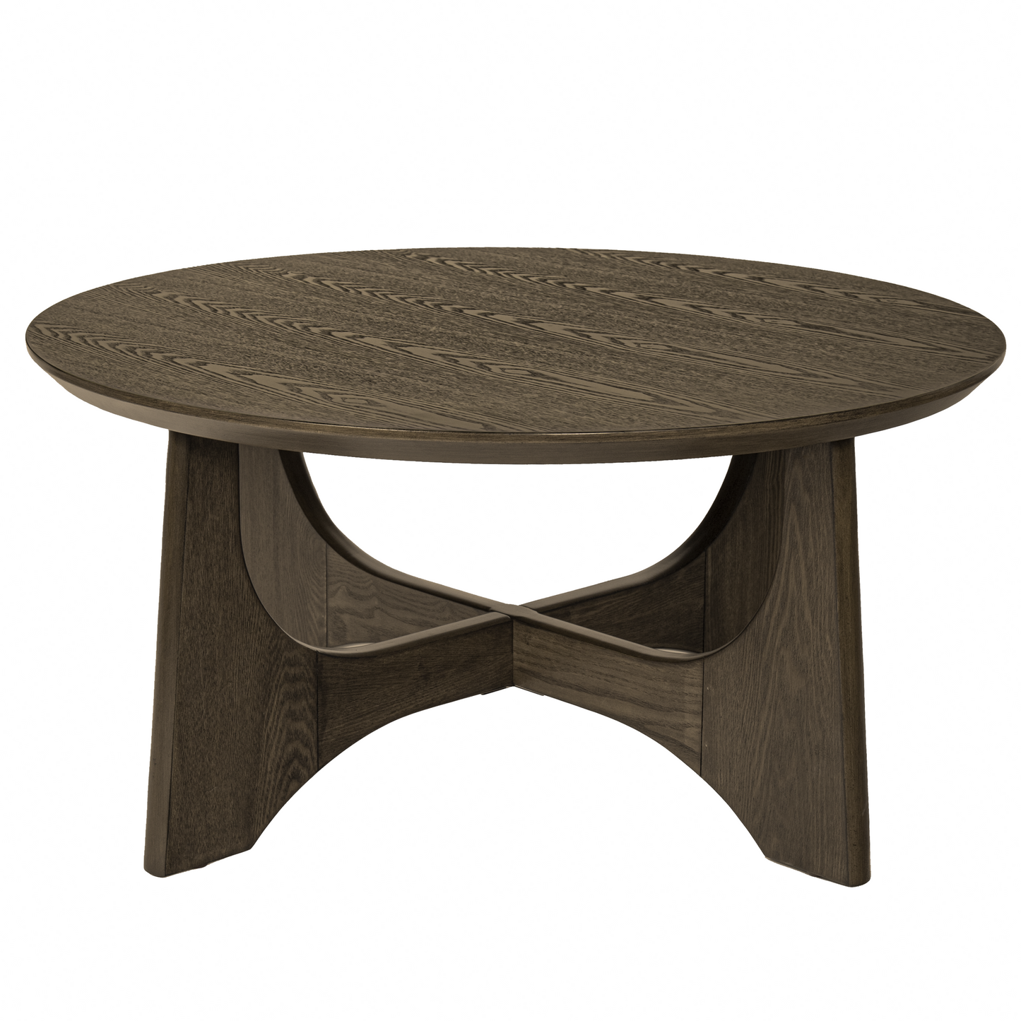 36-Inch Circular Wooden Coffee Table with Modern Minimalist Design