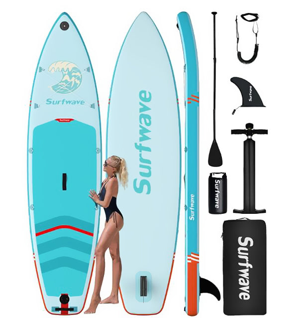 Inflatable Stand Up Paddle Boards 10'8''*33"*6" With Premium SUP Accessories & Backpack, Leash, Paddle, Hand Pump,Wide Stance, Non-Slip Comfort Deck for Youth & Adults