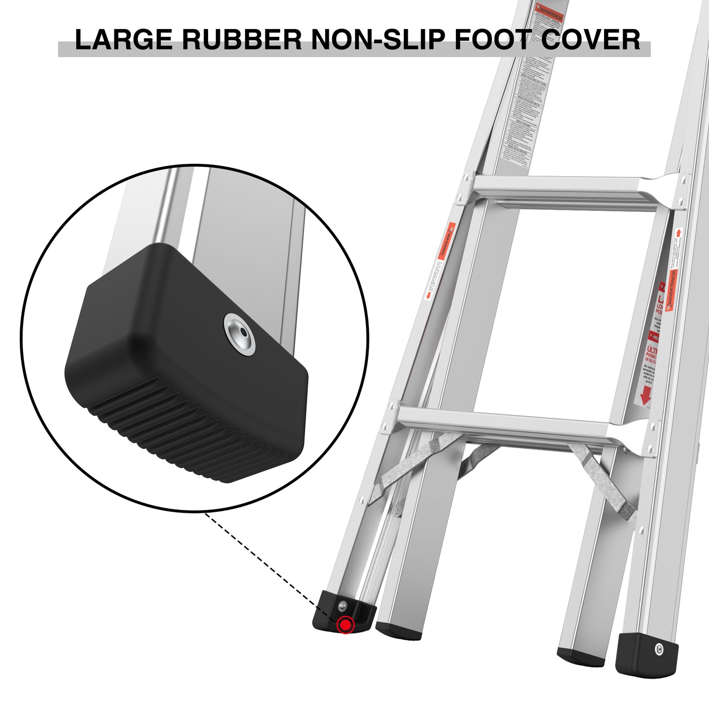 Multi position foldable engineering multifunctional aluminum alloy ladder A-type ladder straight ladder 17ft for home